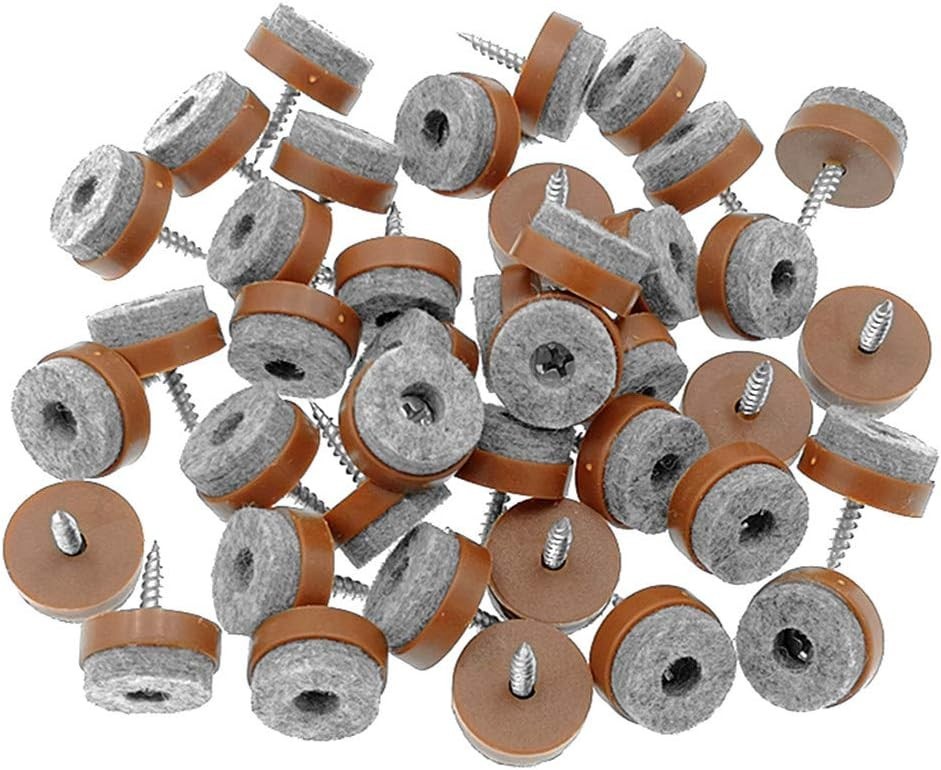 40pcs Furniture Glide,Screw On Felt Pad Slider Floor Protector For Wooden Leg