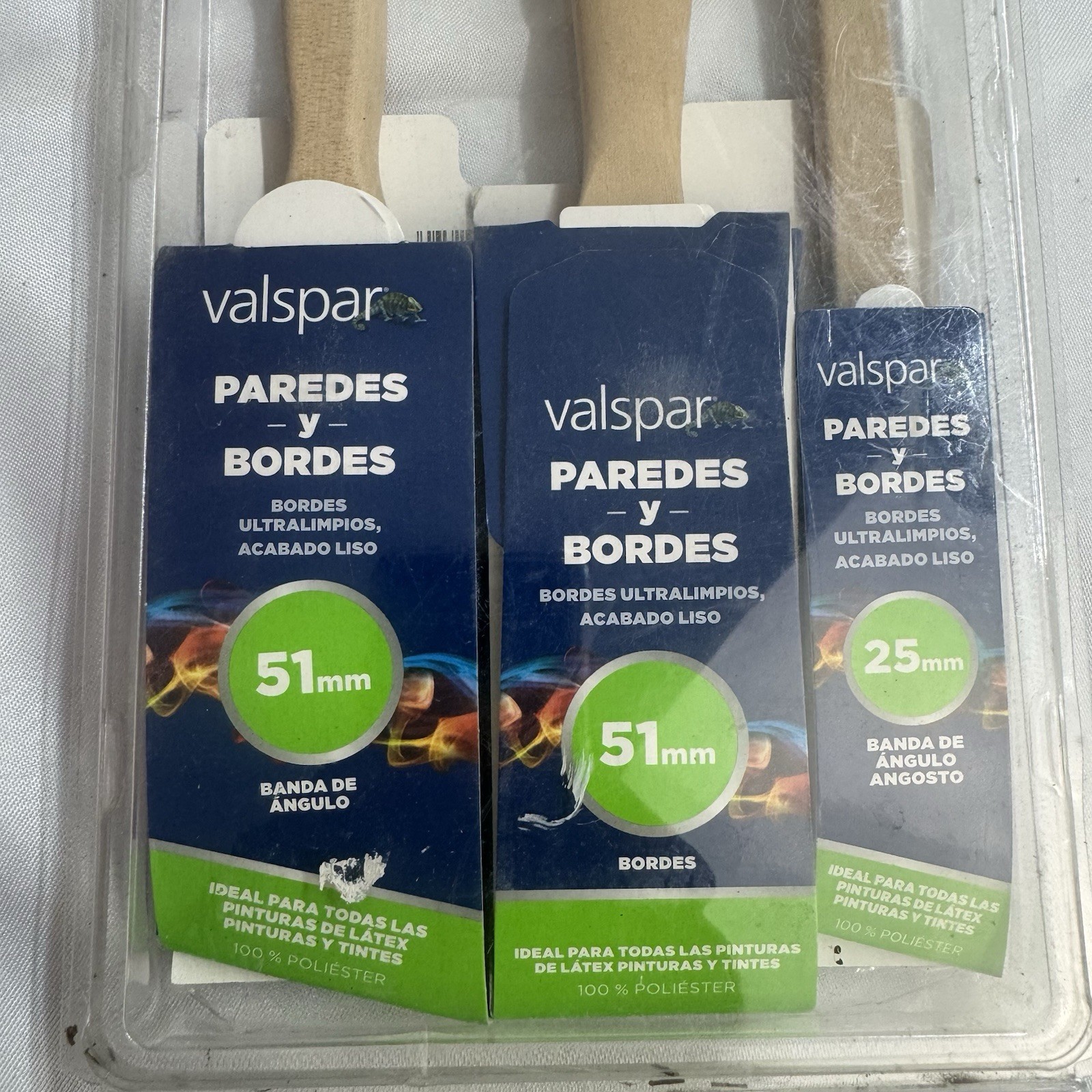 Valspar Paint Brush 3 Piece Set For Wall and Trim   2¨Flat, 1¨ and 2¨ Angle