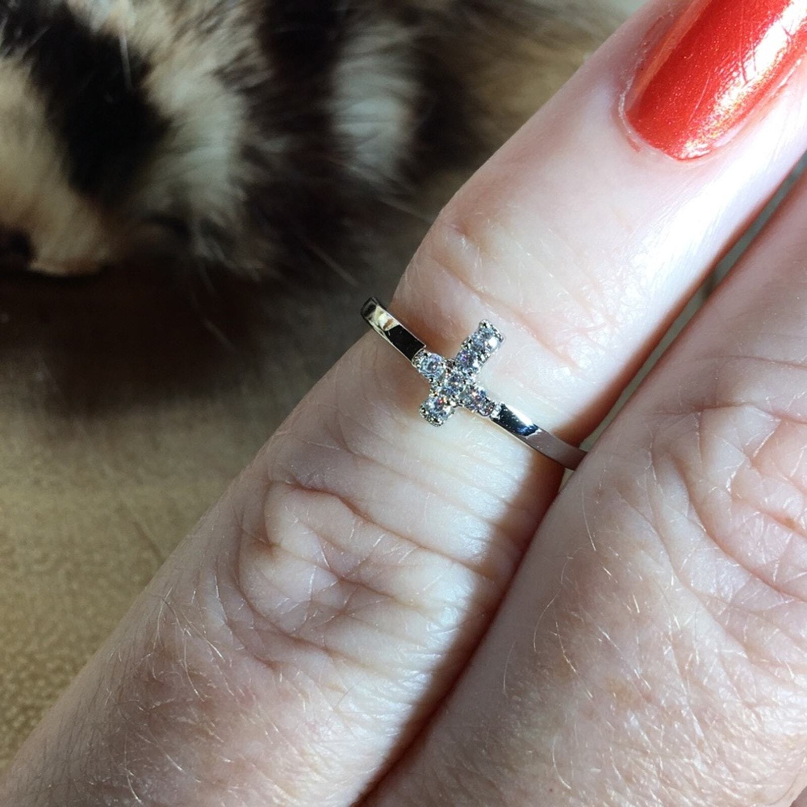 Cross CZ Sterling Silver Toe Ring