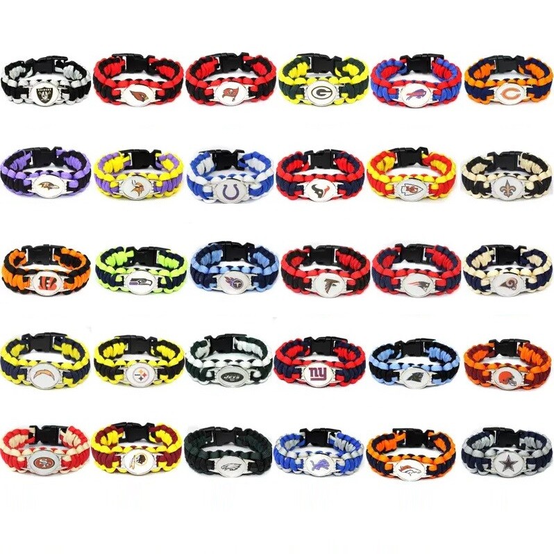 Football NFL Paracord Bracelet Fashion Gift Fashion Gift Chiefs Eagles Raiders