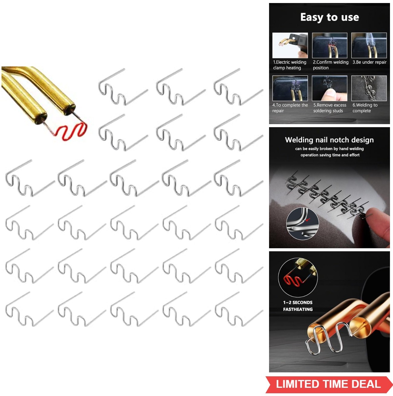 Hot Staples Plastic Welding Wire 1000 Pcs 0.6 0.8 mm Bumper Repair MIG Welding