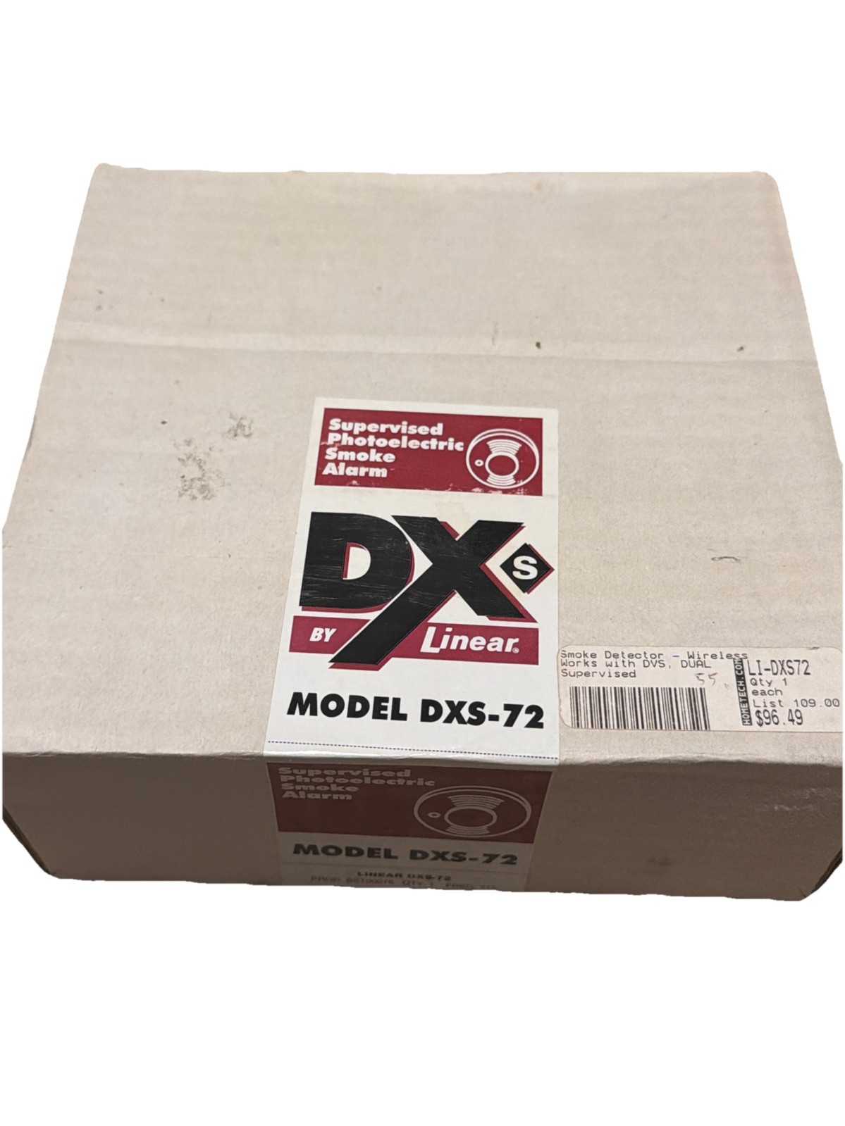 Linear DXS-72 Supervised Photoelectric Smoke Alarm Freq: 315