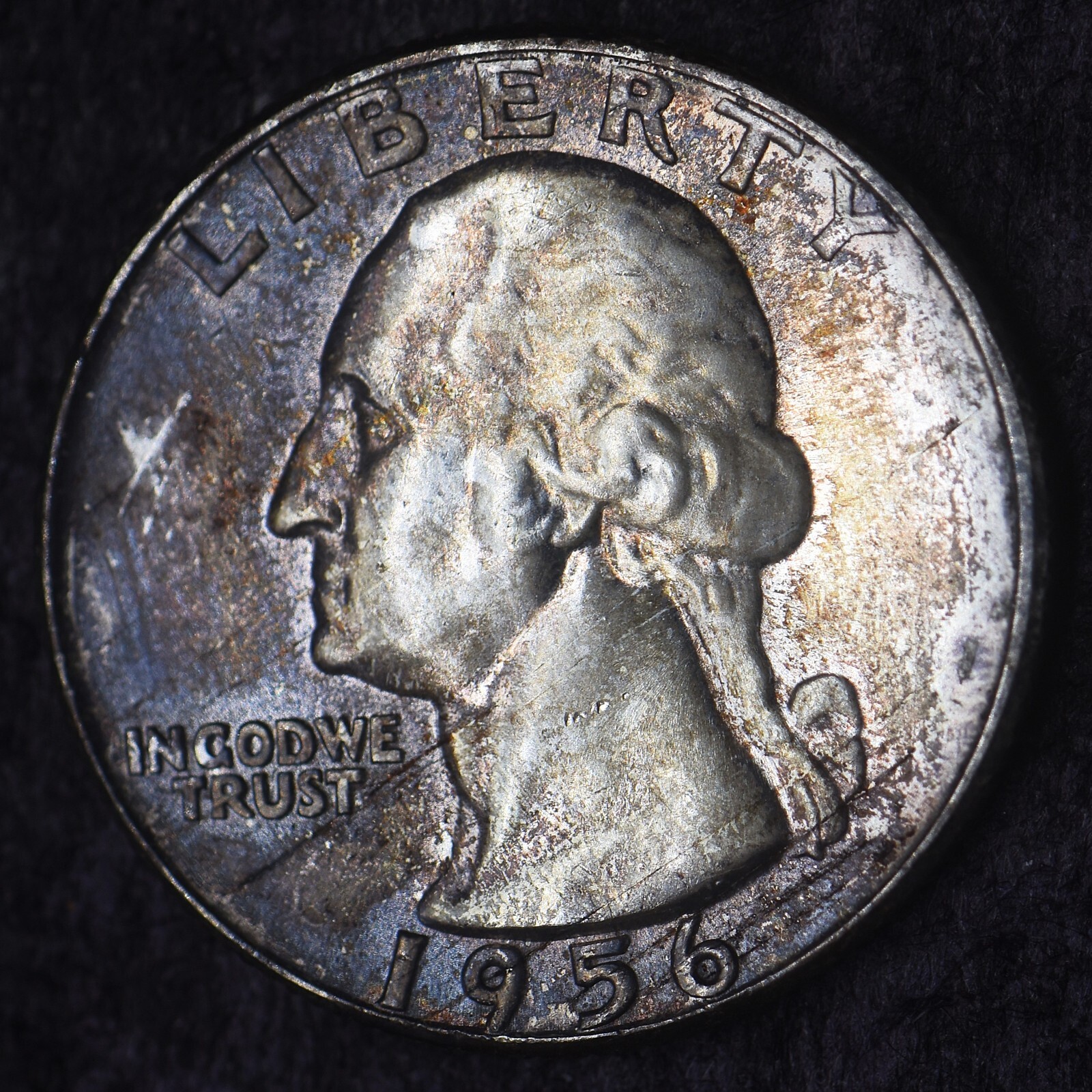 1956-P "Toned" Washington Silver Quarter Dollar 25C - COINGIANTS -