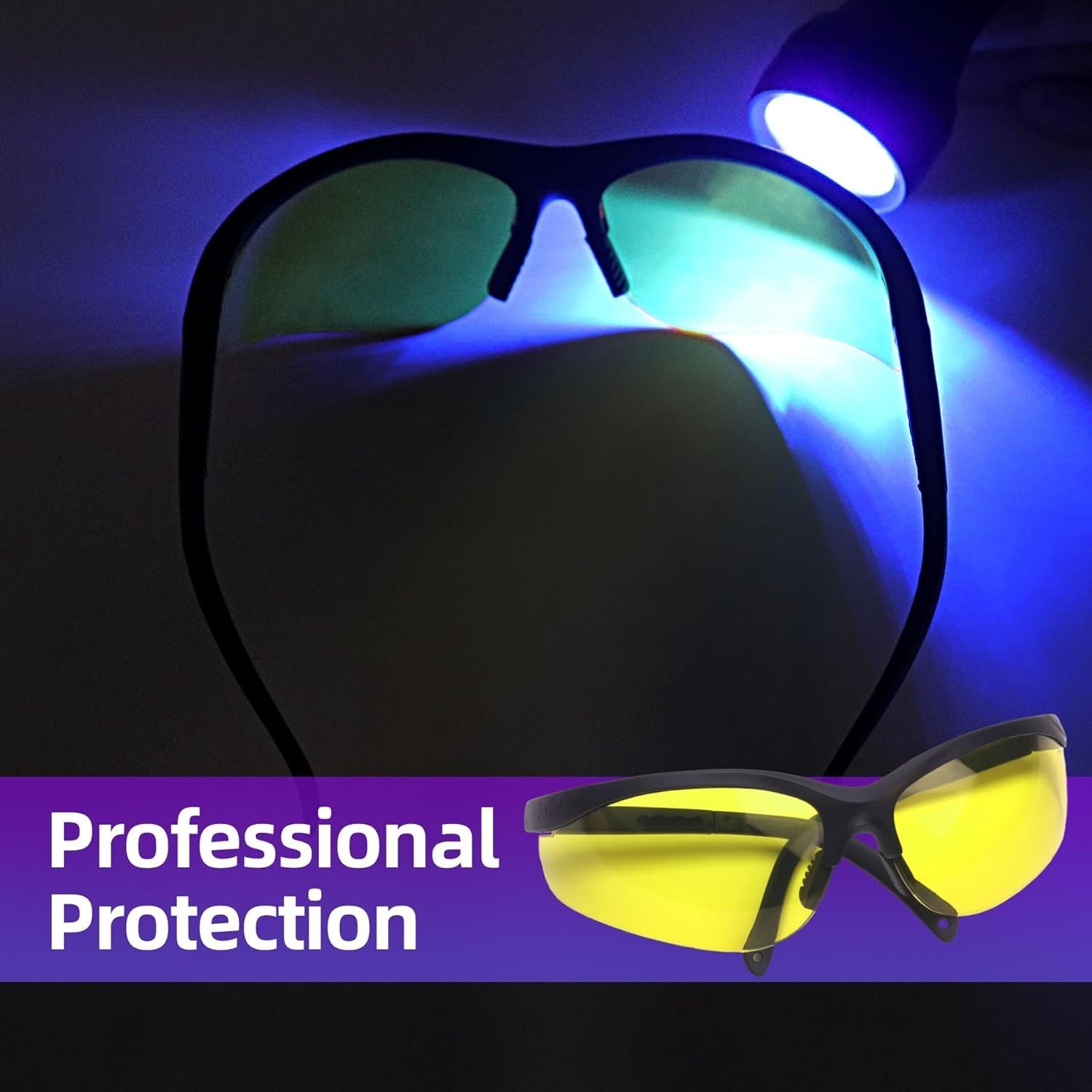 Versatile UV Leak Detection Tool for AC & More with Protective Eyewear Included