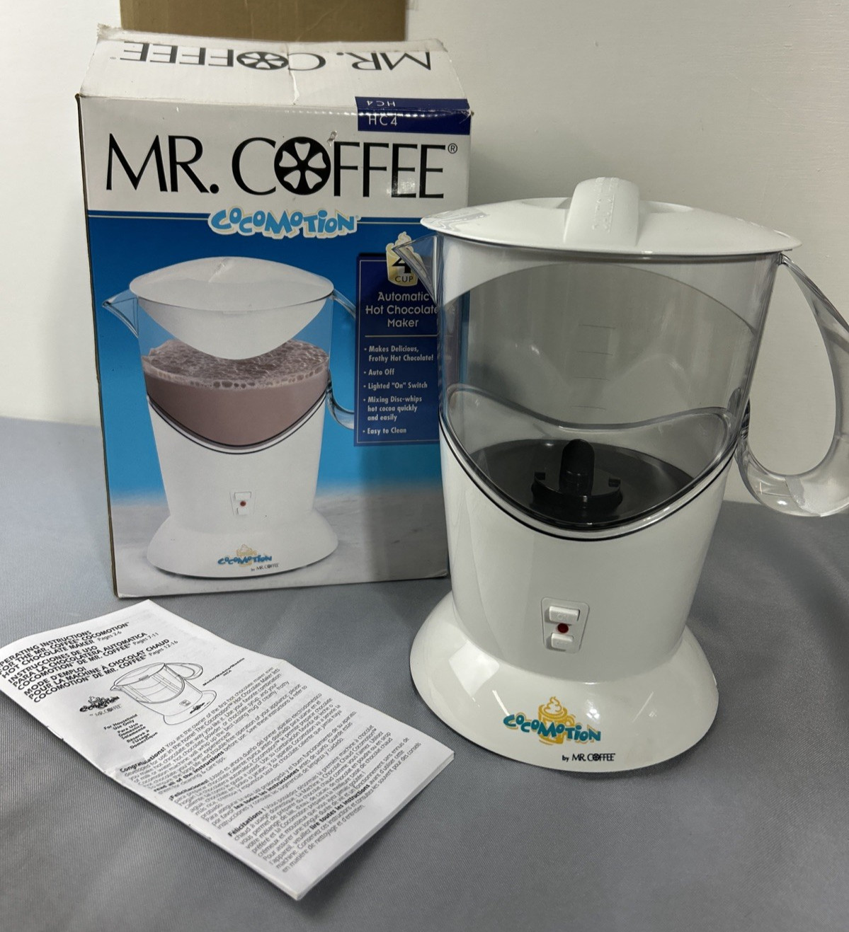 Mr. Coffee Cocomotion HC4 Automatic Hot Chocolate Maker 4 Cup Cocoa Quick & Easy