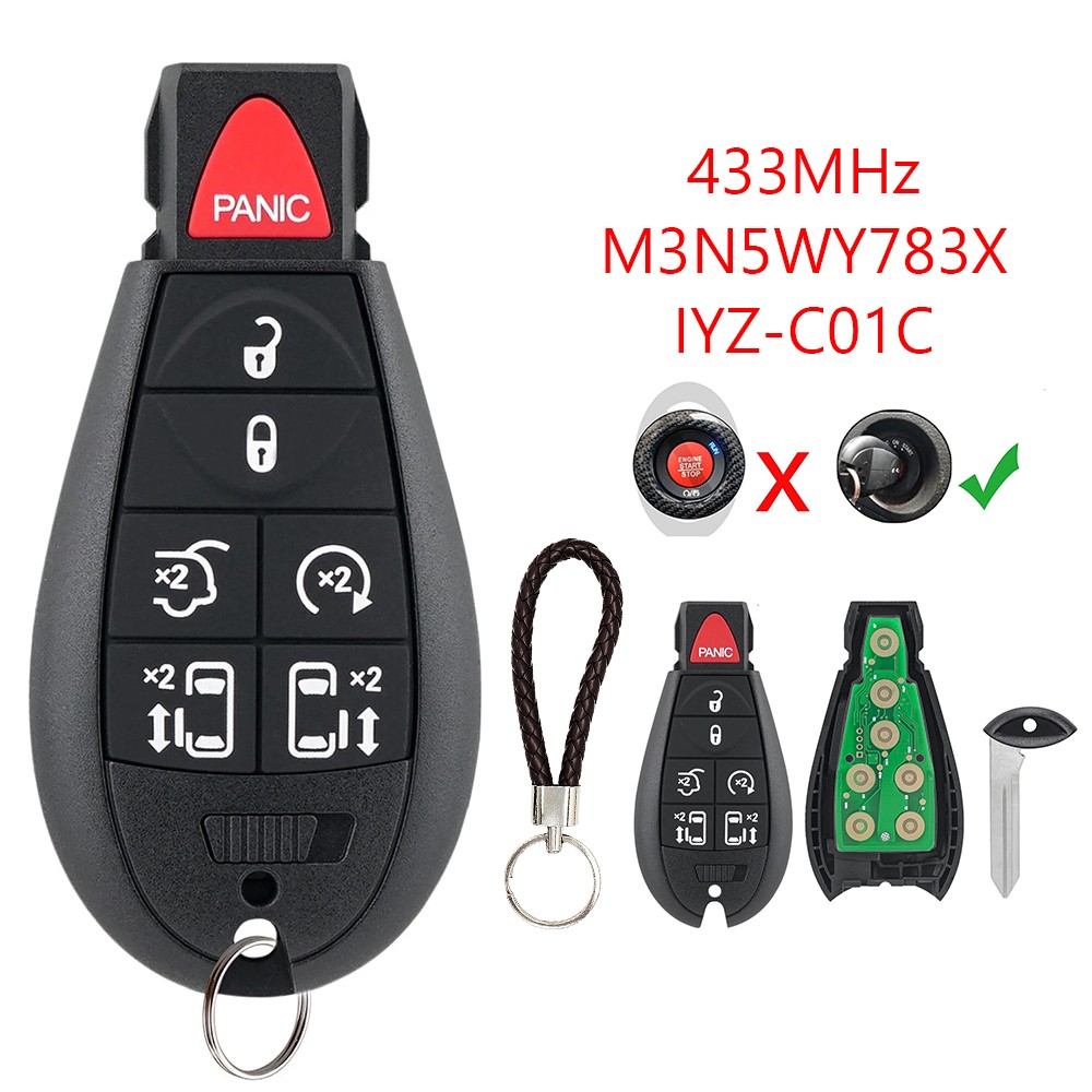Remote Car Key Fob For 2008-2020 Dodge Grand Caravan Chrysler Town & Country 7B