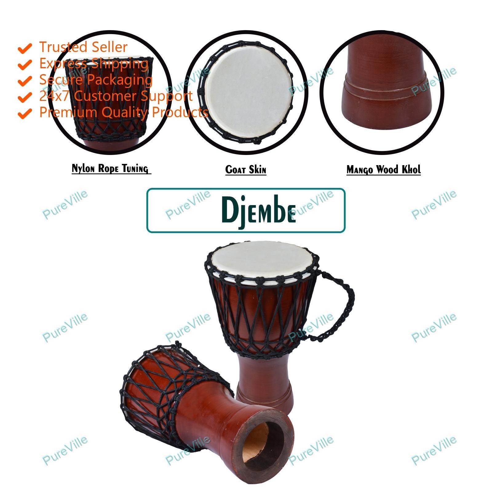 Handcrafted African Djembe Drum Bongo Wood Good Sound Musical Instrument