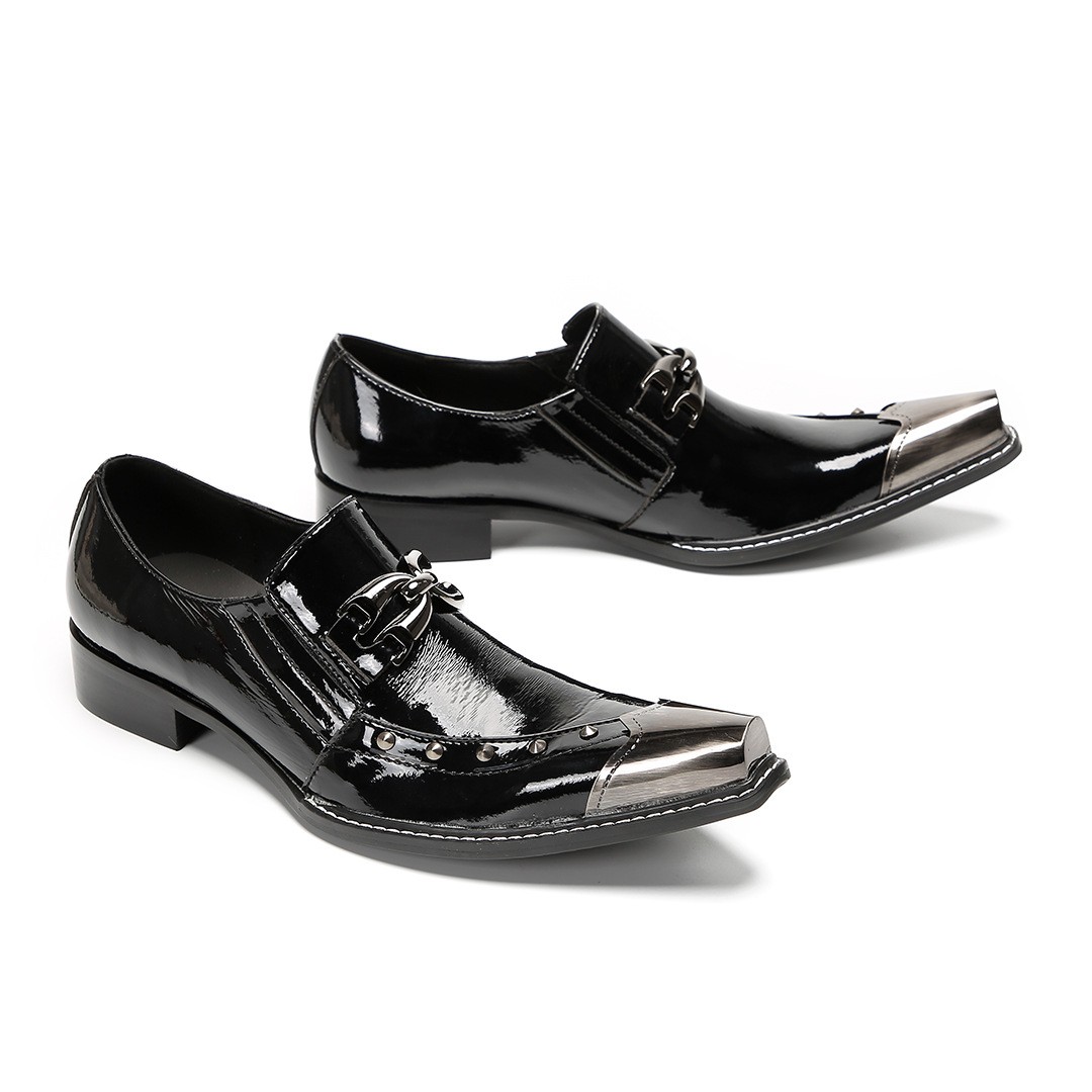 Men's Formal Leather Shoes Square Toe Business Oxford Korean Wedding Party Shoes