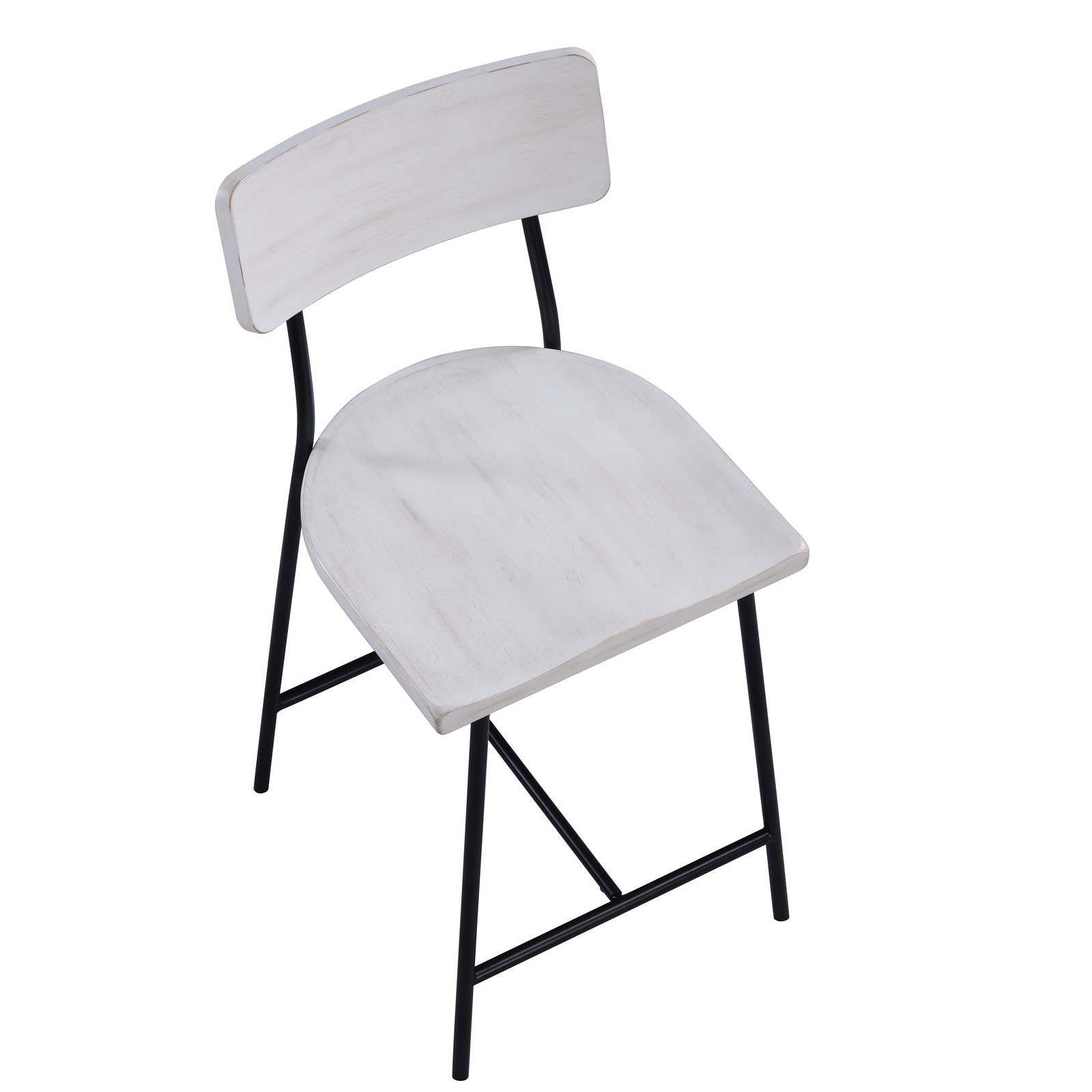 Badin Wood & Metal Modern Counter Stool, Industrial Style with Backrest