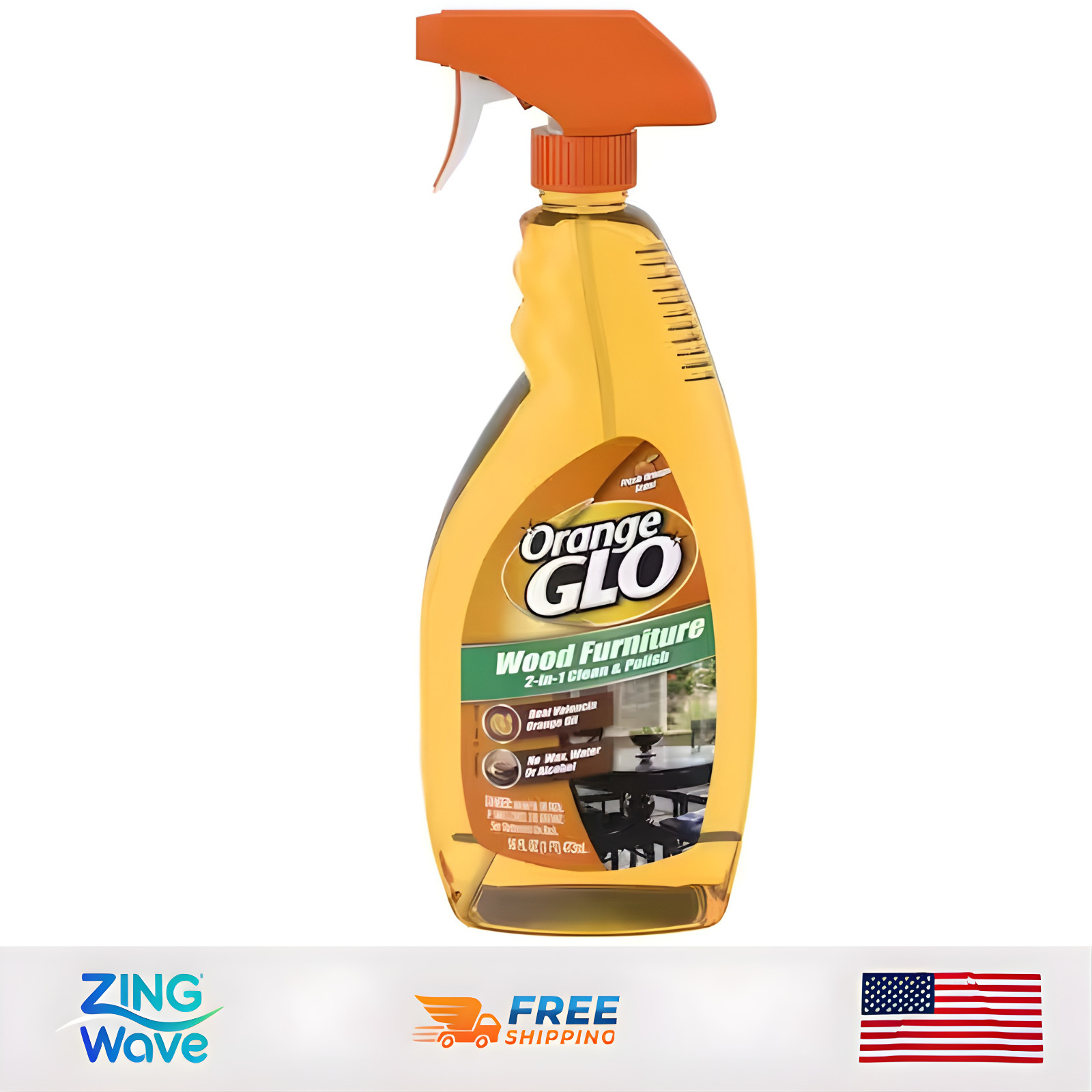 Orange Glo Wood Furniture 2-in-1 Oil Clean & Polish Spray 16oz Shine Protect New