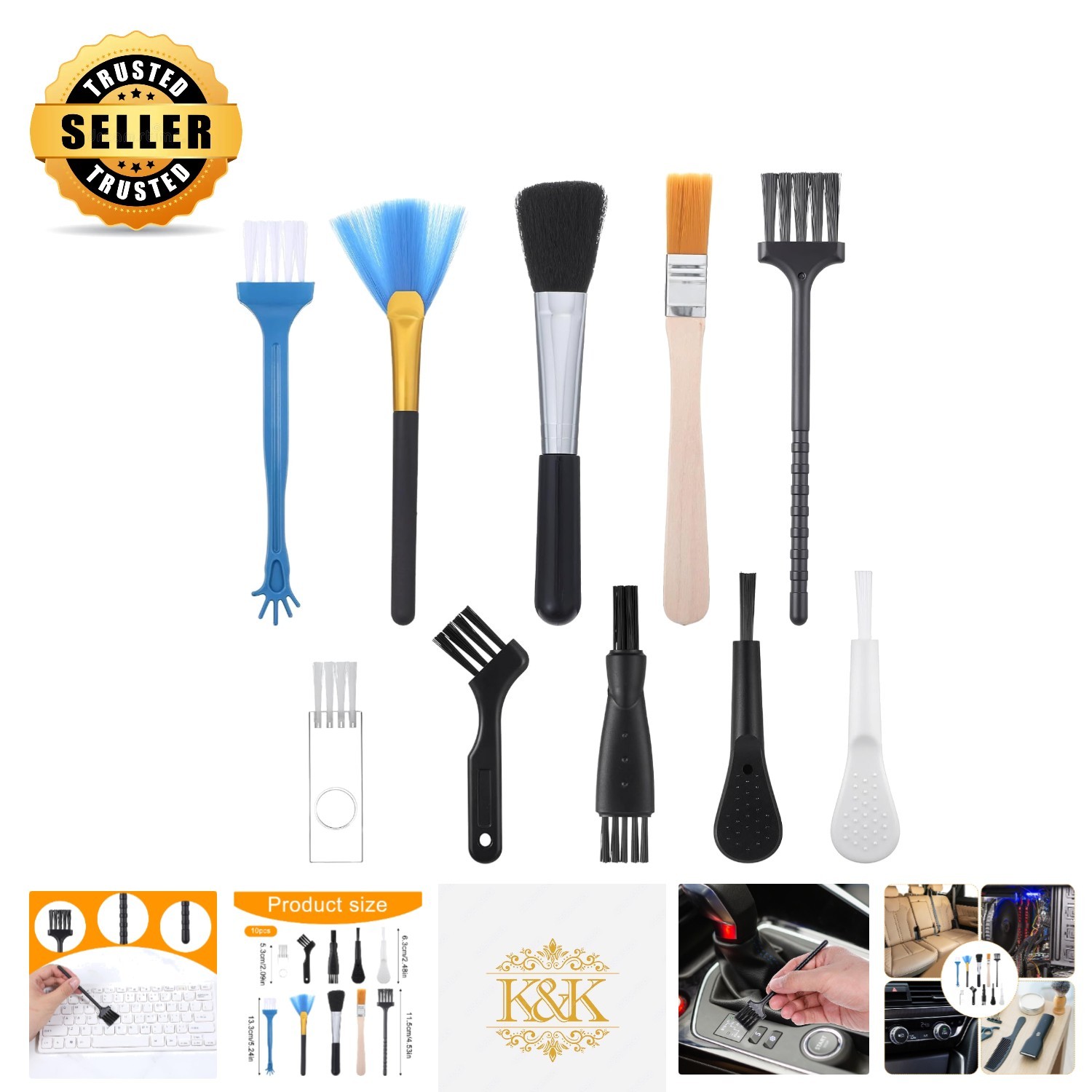 Essential 10 PCS Mini Electronic Cleaning Brush Kit - Perfect for Keyboards