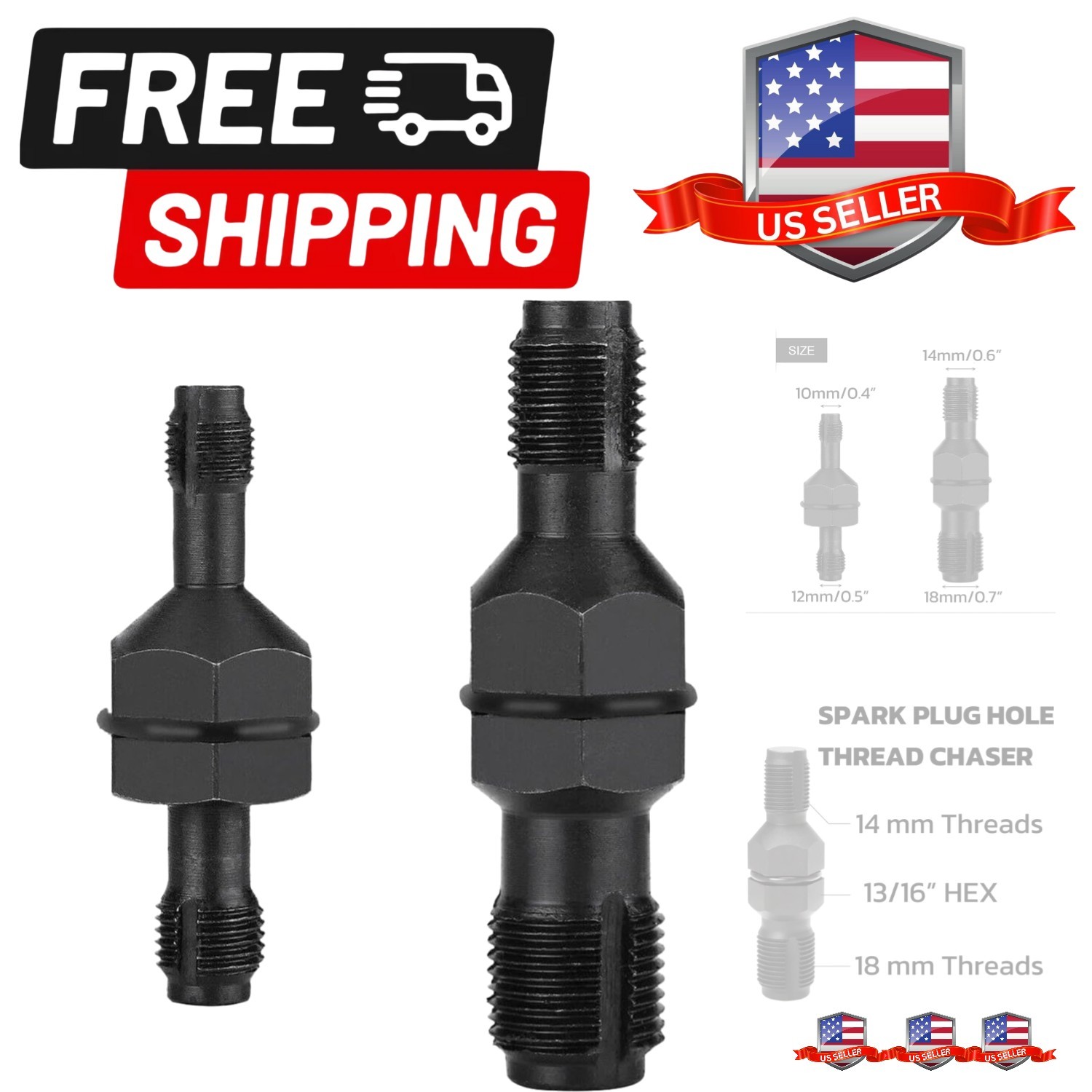 Spark Plug Tool M10 x 1.0/M12 x 1.25 M14 x 1.5/M18 x 1.5，Black Steel, 13/16" ...