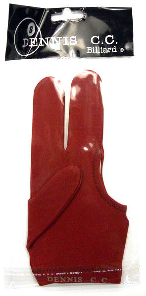 Dennis C.C. Billiard Burgundy Pool Glove - One Size Fits All