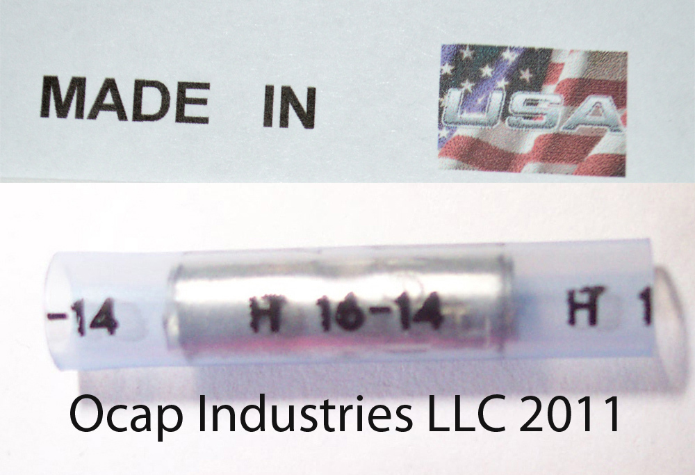 100 BUTT CONNECTOR NYLON STRAIGHT 16-14 GAUGE TERMINAL BLUE BUTT MADE IN USA