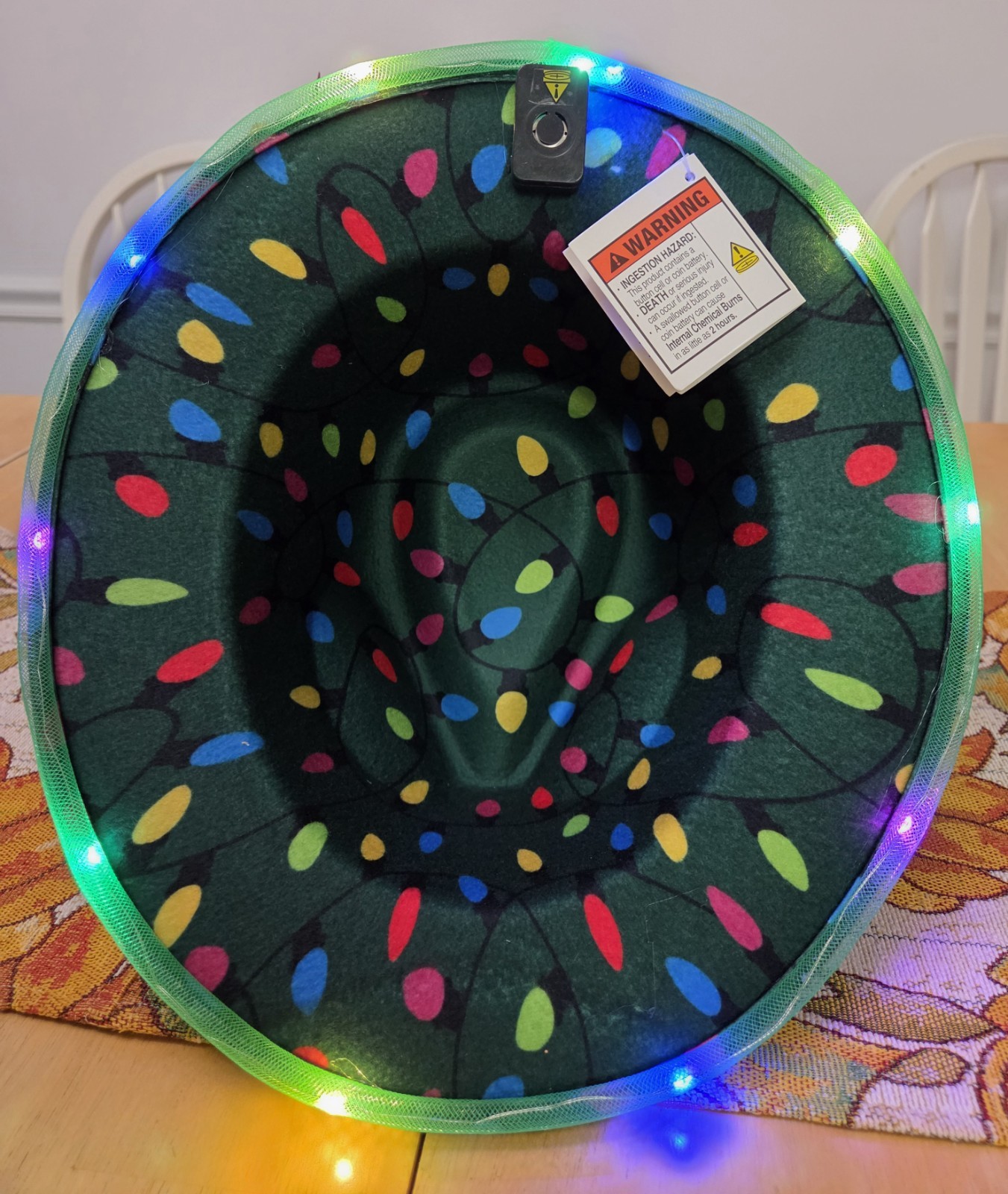 Light Up LED  3 Modes One Size Twinkle Tree Holiday Fedora Hat- NEW