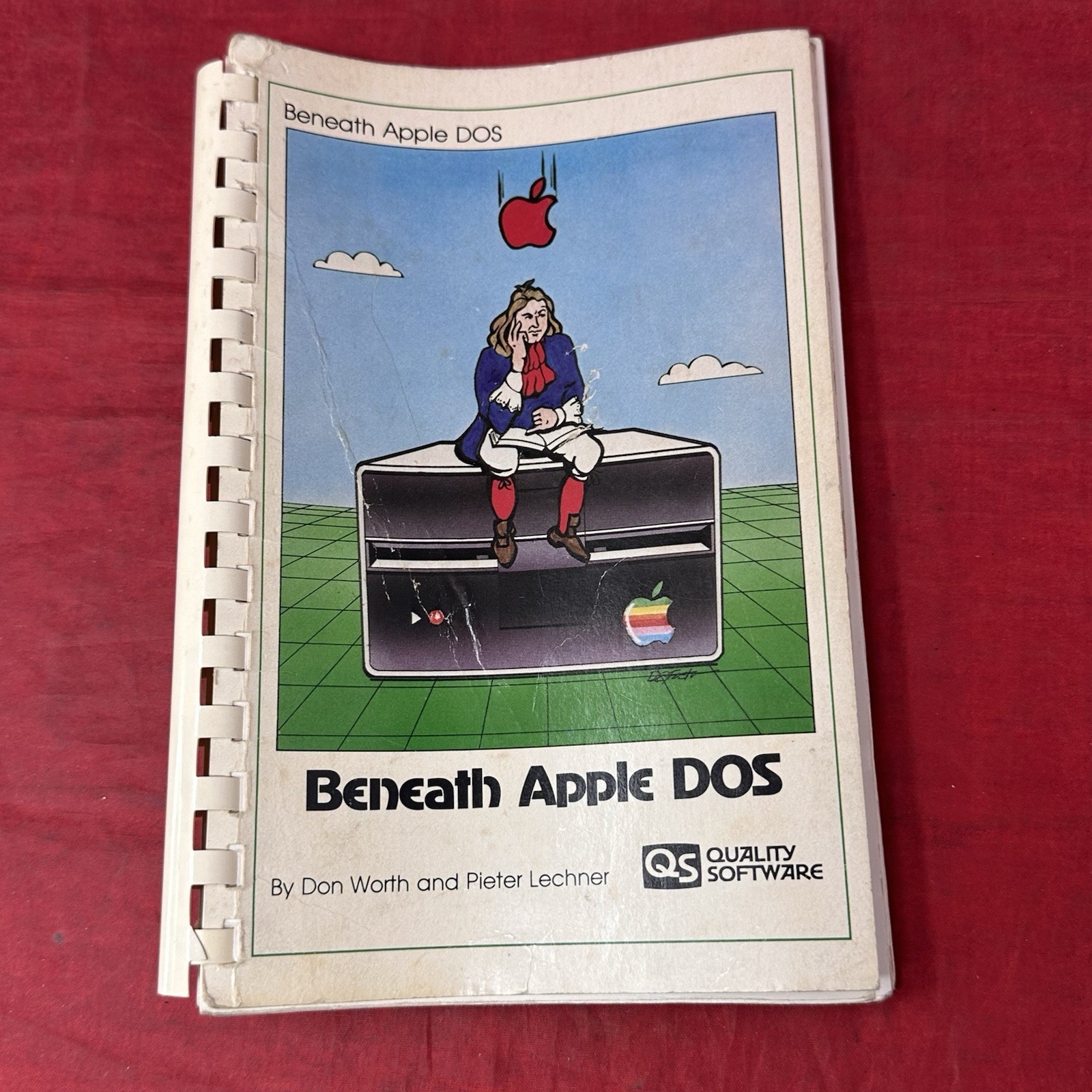 Beneath Apple DOS by Worth & Lechner w/ Reference Card QS Quality Software 1981