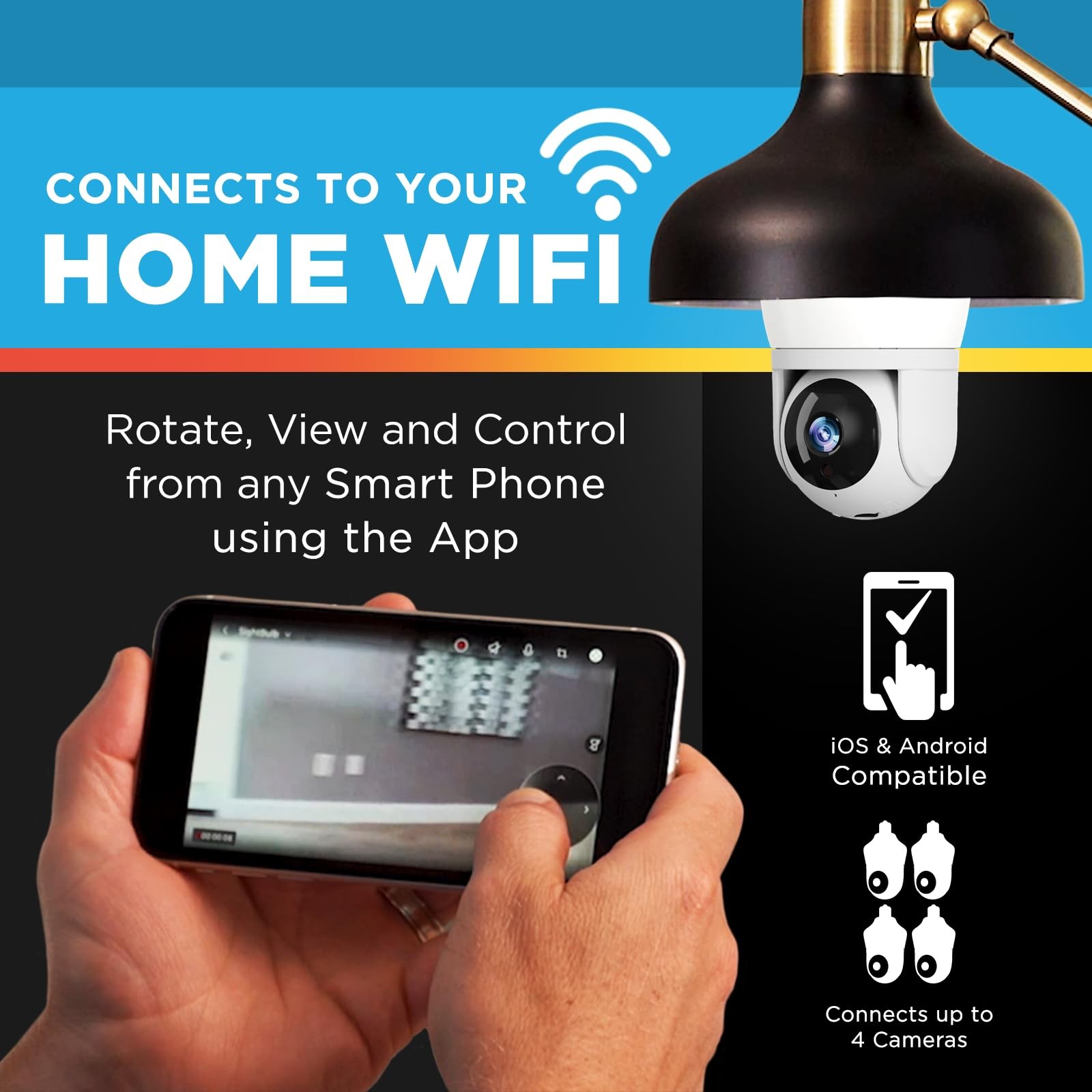 Sight Bulb Security Camera HD Video WiFi Camera Night Vision Motion Detection