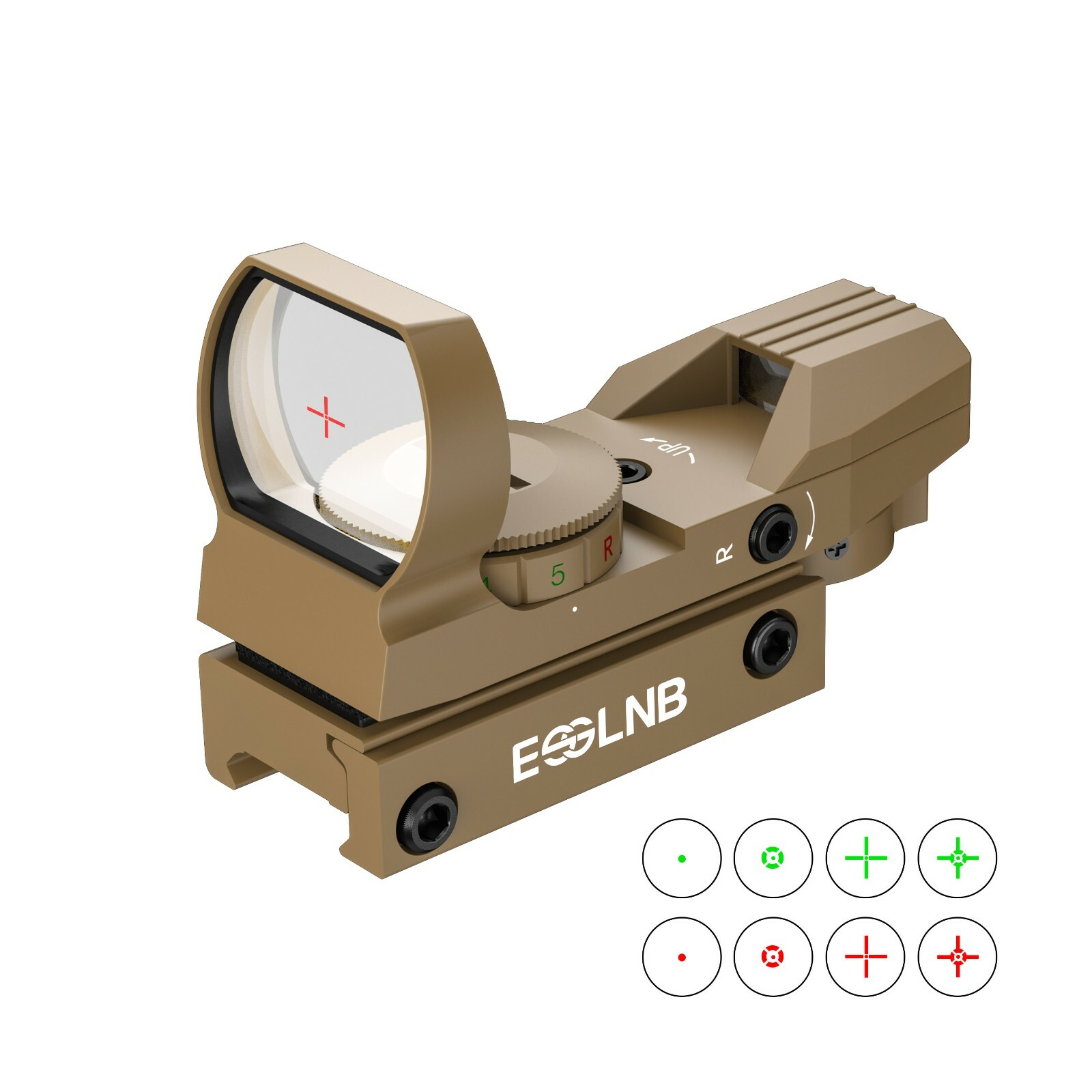 33mm Lens Rifle Scope 4 Reticle Hunting Sight Green Red Dot 20mm/22mm Rail Mount