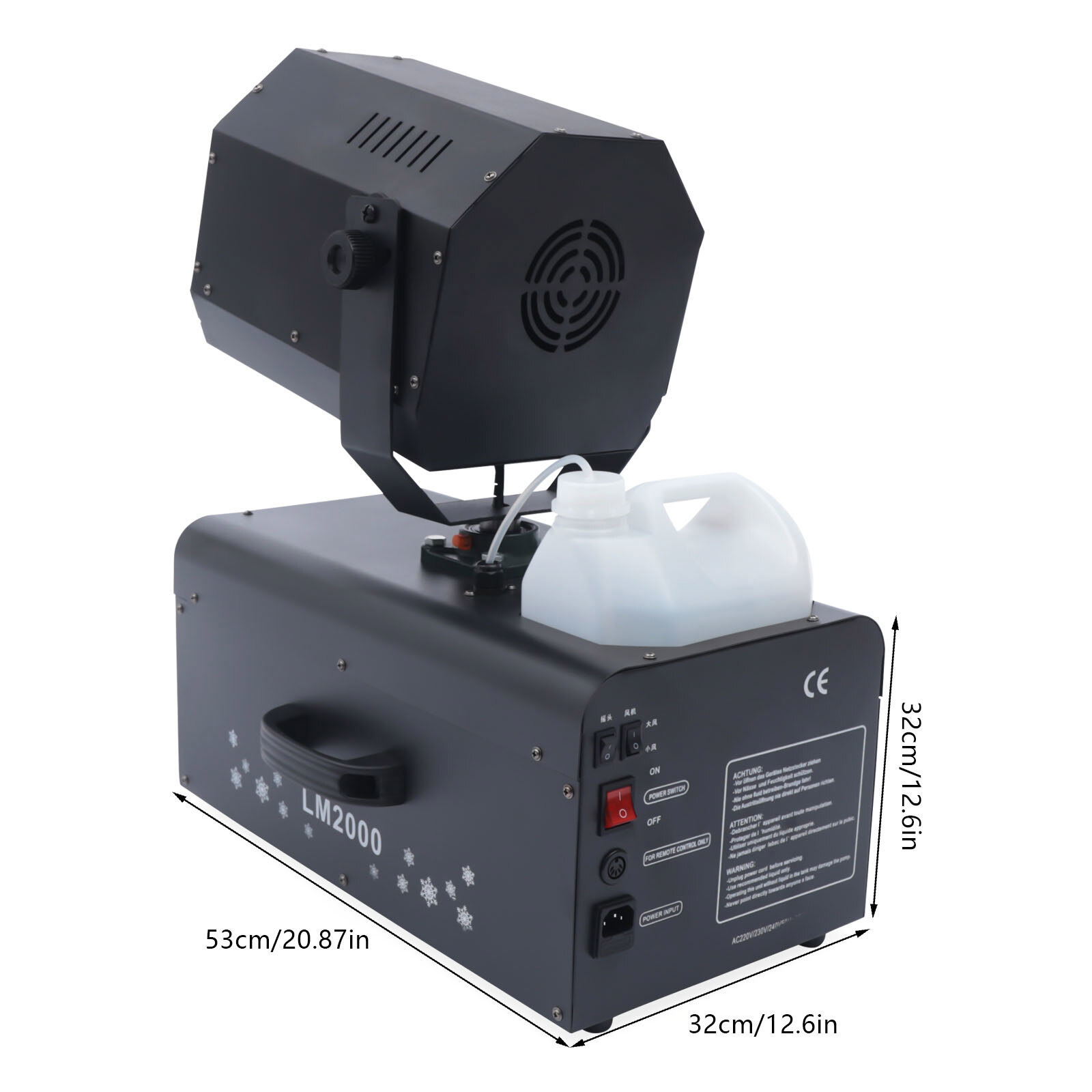 Snowflake Effect Machine 2000W Stage Snow Flake Maker 90?? Rotatable with Remote