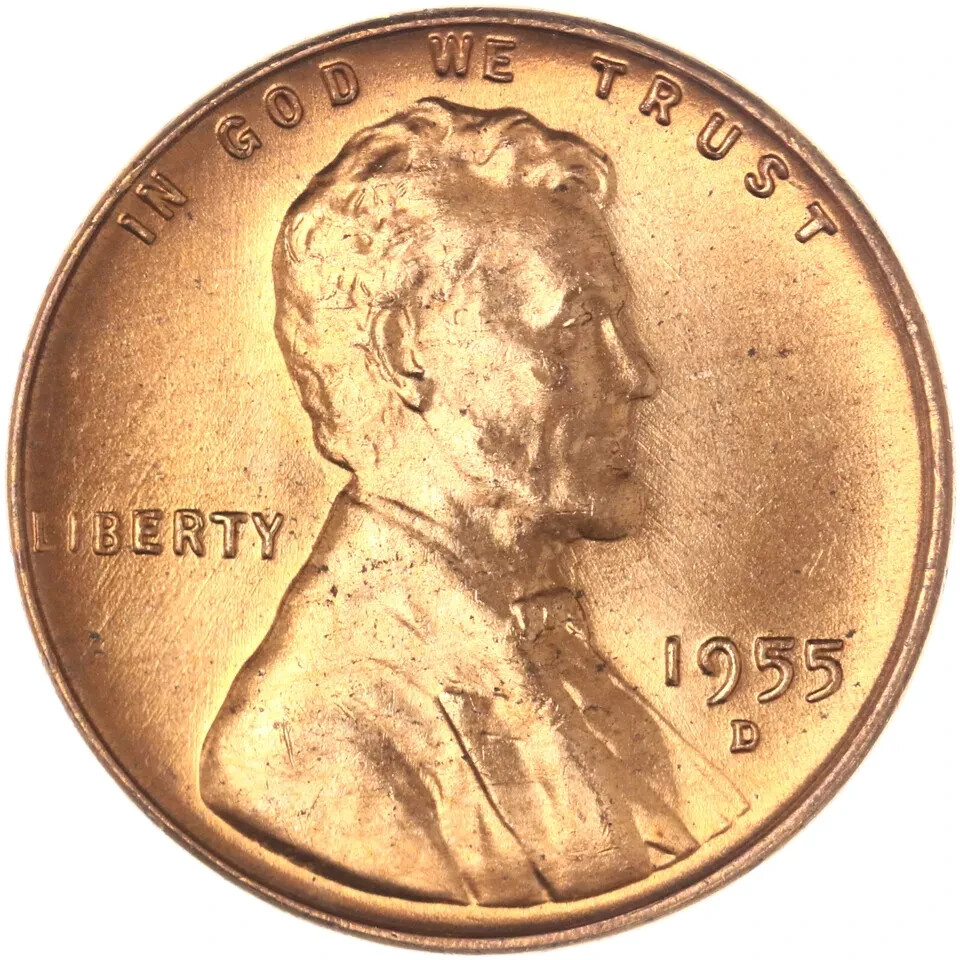 1955 D   Lincoln Wheat Cent - BU