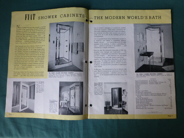 1940 Fiat Shower Cabinets Catalogue