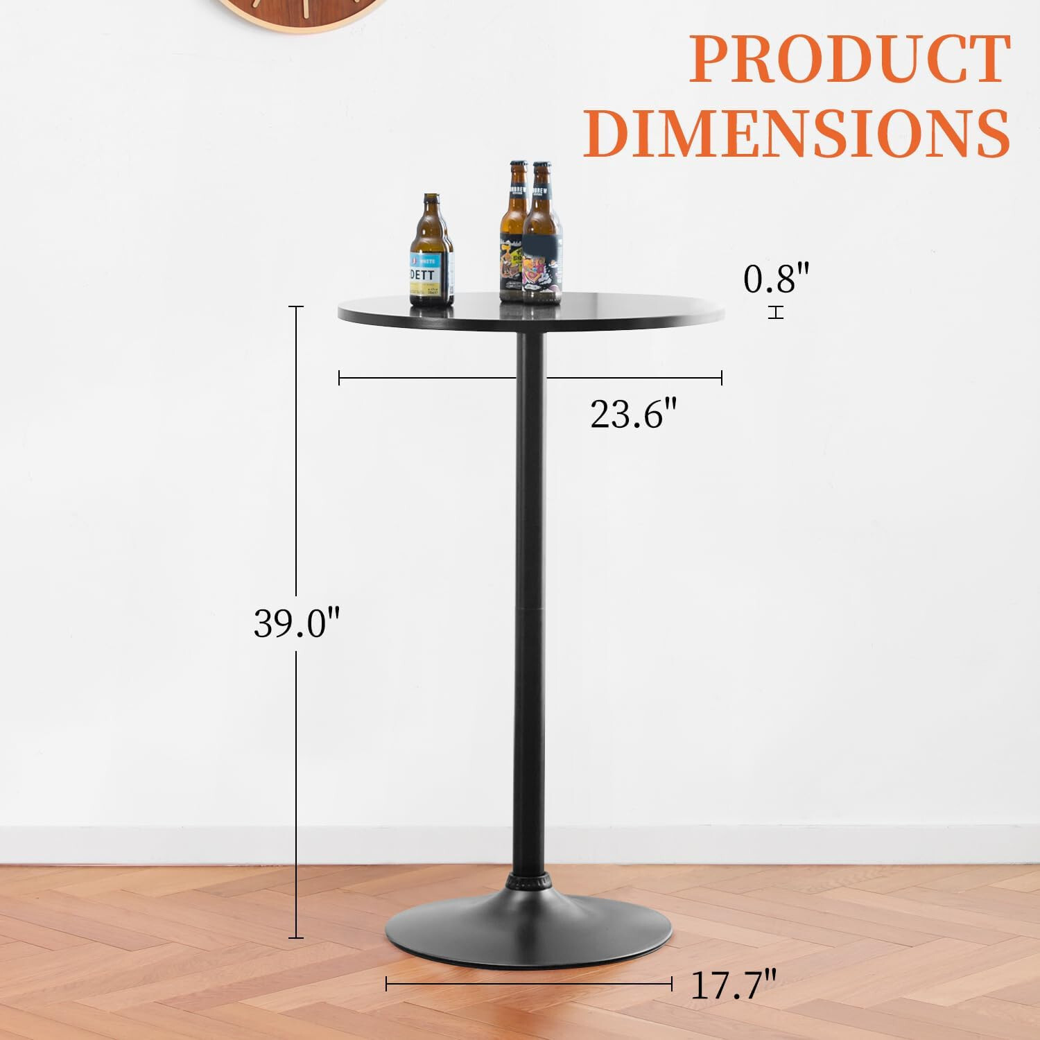 Bar Table 40 Inch Round Table Height Top Pub Table Cocktail Table for Home,2 Set
