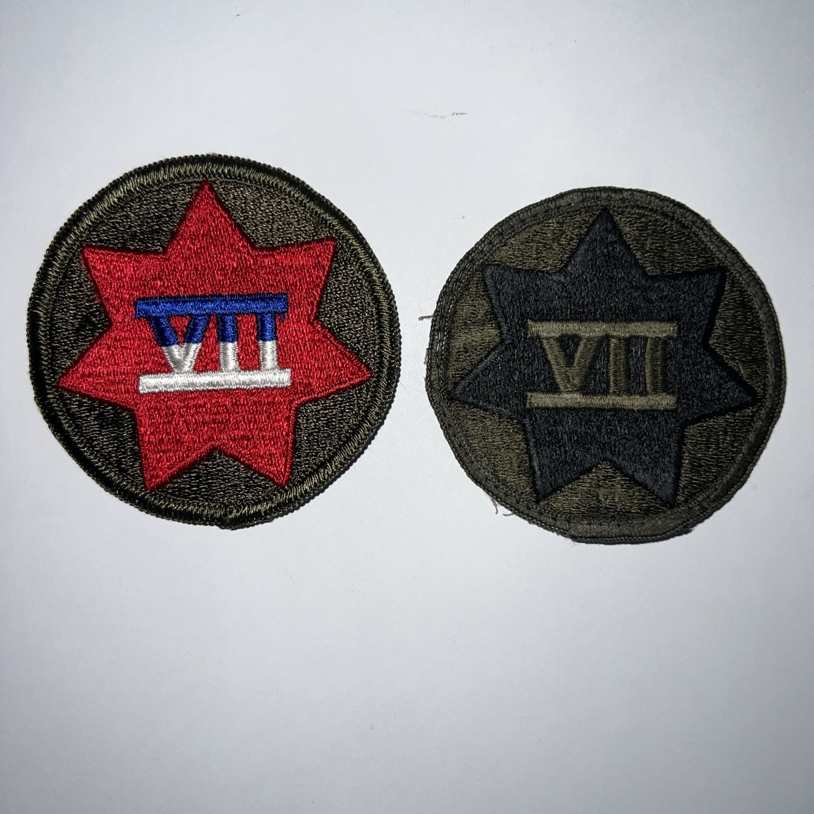 7th Corps Patch full color And Subdued Patch Set -two Patches