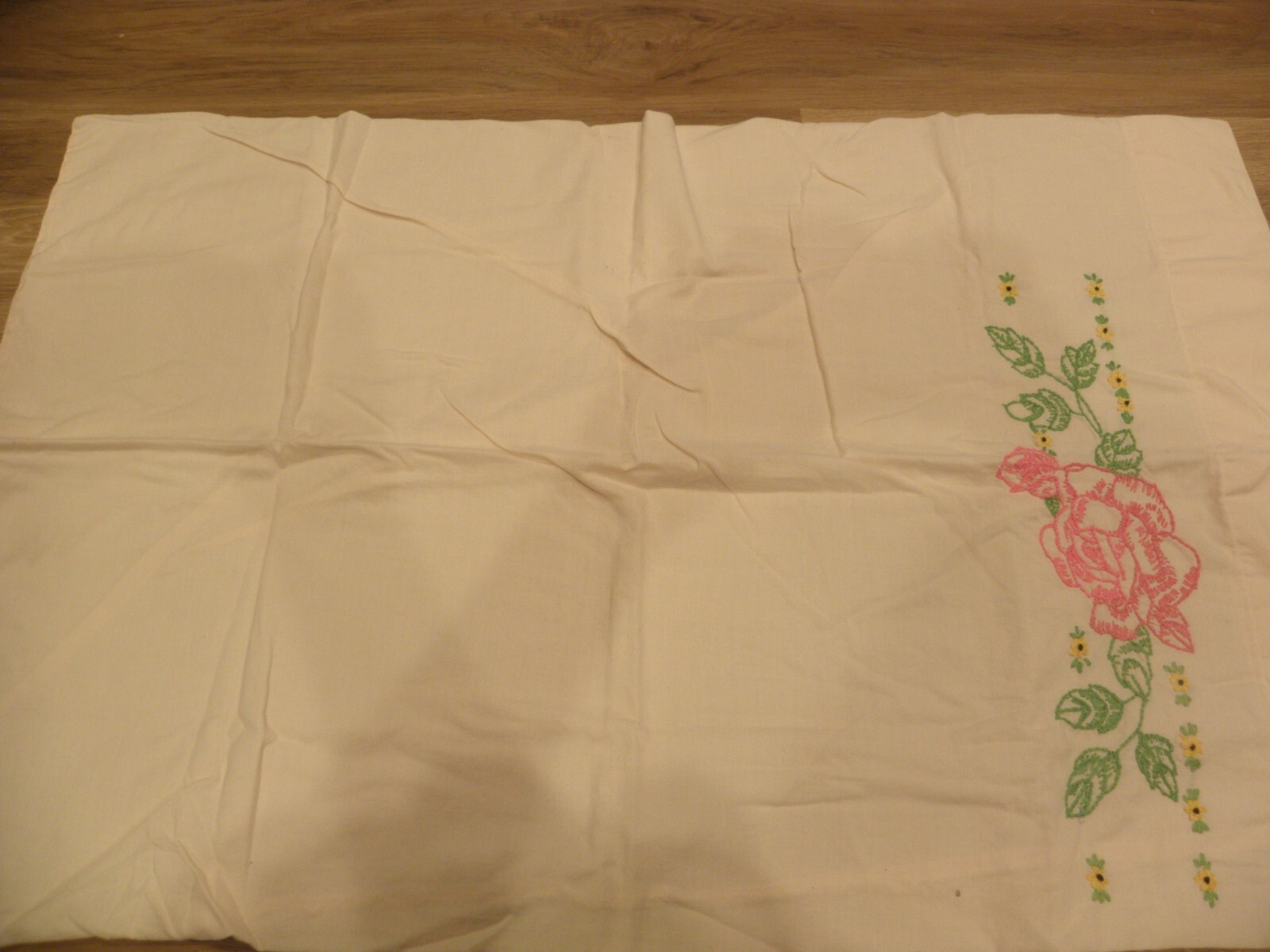 Hand-Embroidered Standard Pillow Case