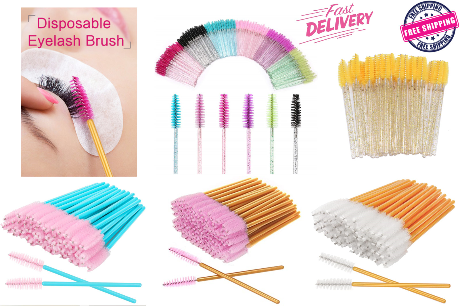 300 Pcs Disposable Mascara Wands Brushes Extensions Eye Lash Wand Makeup Tool