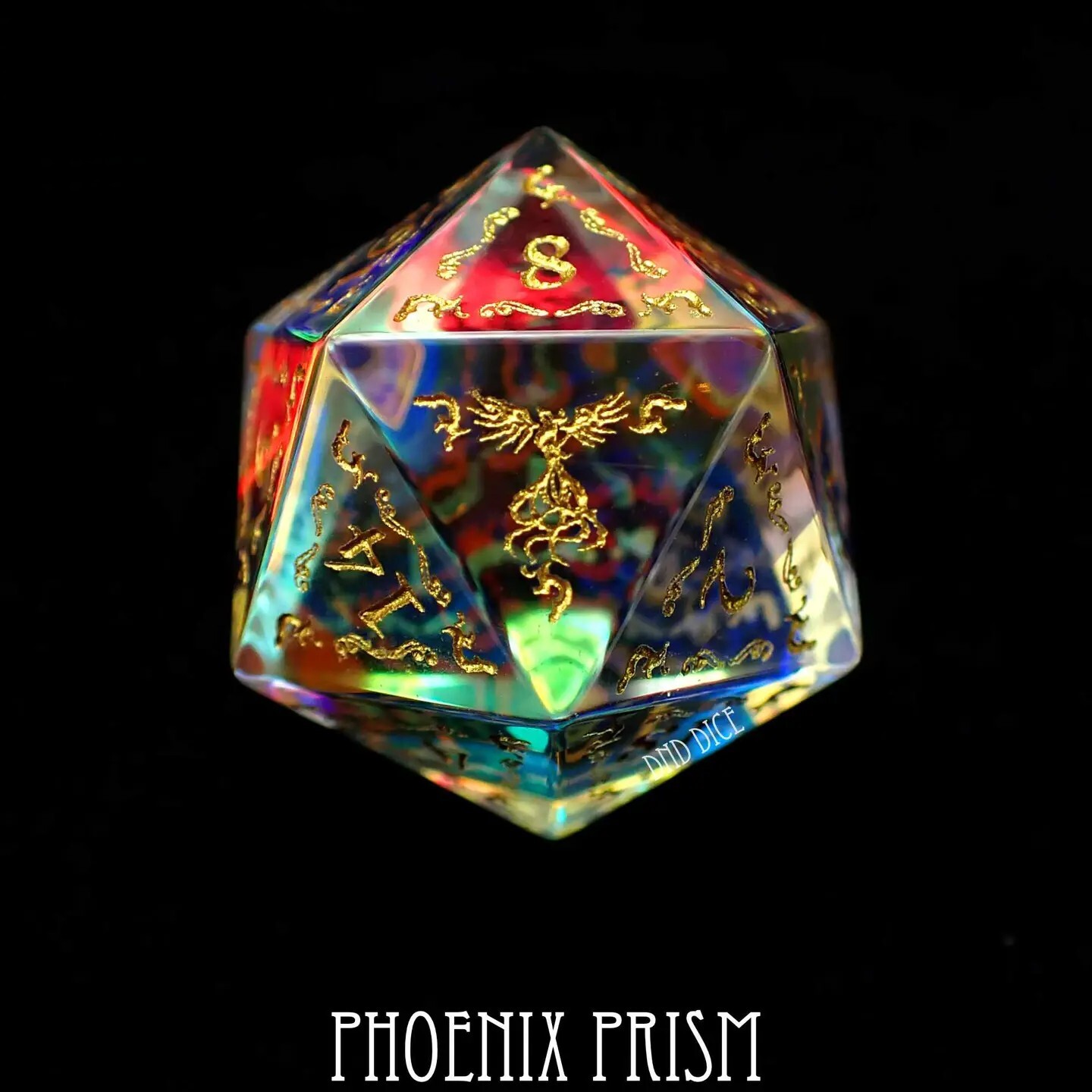 Dice Set - Phoenix Prism - 7 Glass Dice - Exclusive - RPG