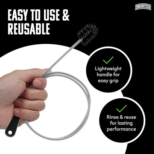 Brushtech 48" Extra Long Super Flexible Drain Brush - Long Pipe Cleaning Brush