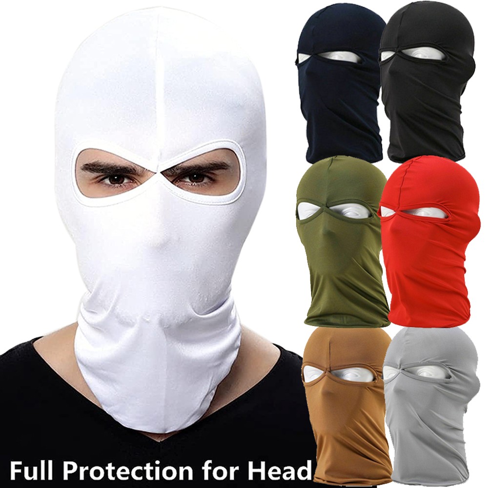 Balaclava 2 Holes Face Mask for Men Women UV Protection Ski Hood Tactical Masks