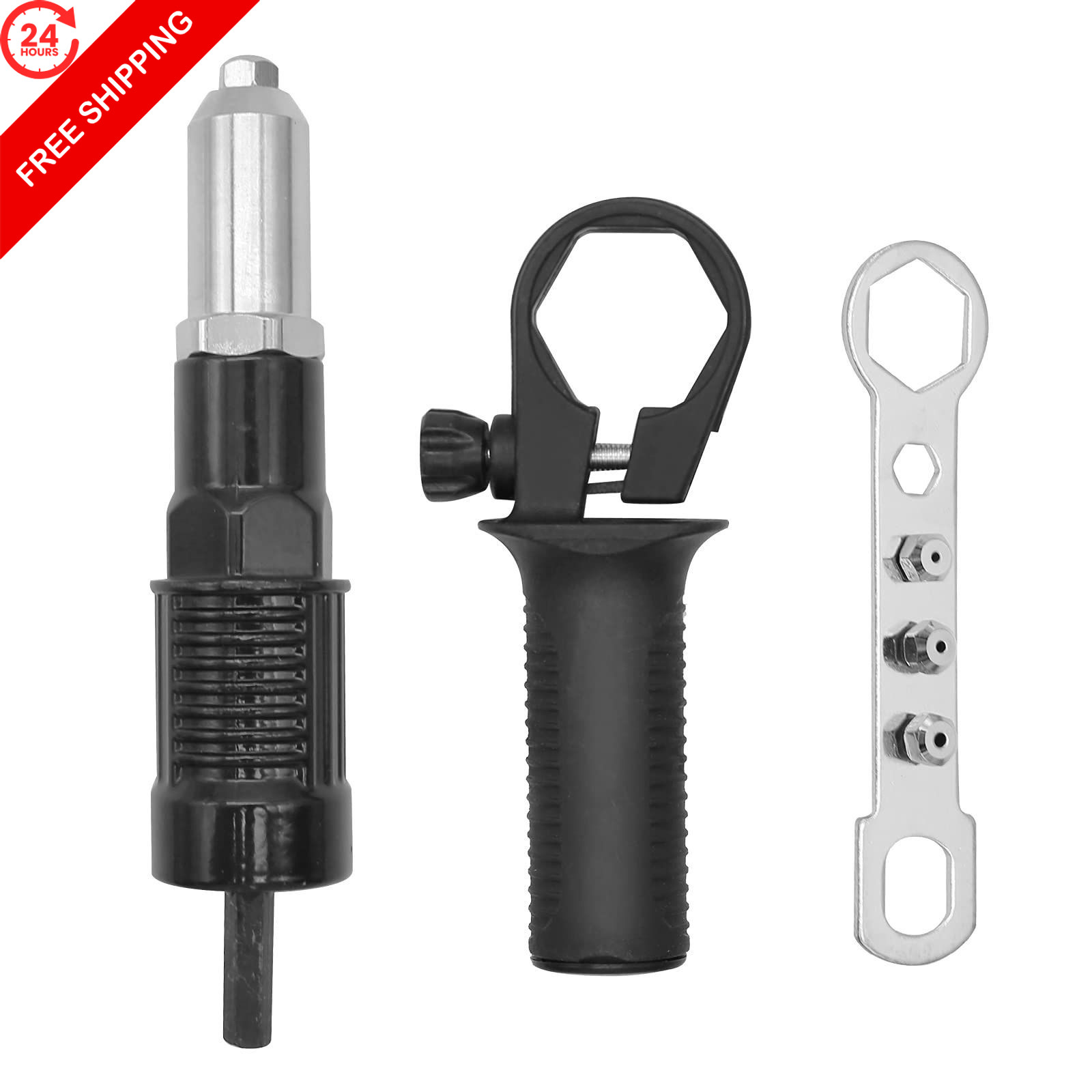 Vkinman Pop Rivet Gun Adapter Kit, Professional normal, Black