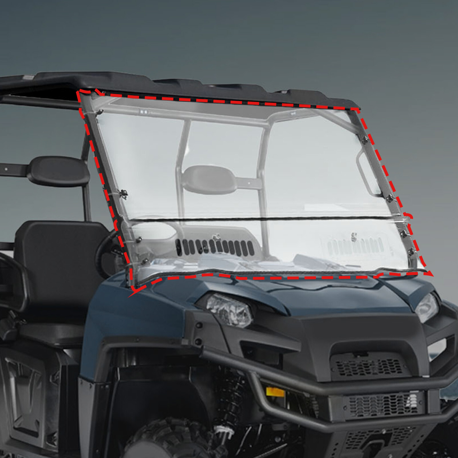 FOR POLARIS RANGER FULLSIZE ROUND CAGE 570 2017-2024 CLEAR VENTED WINDSHIELD