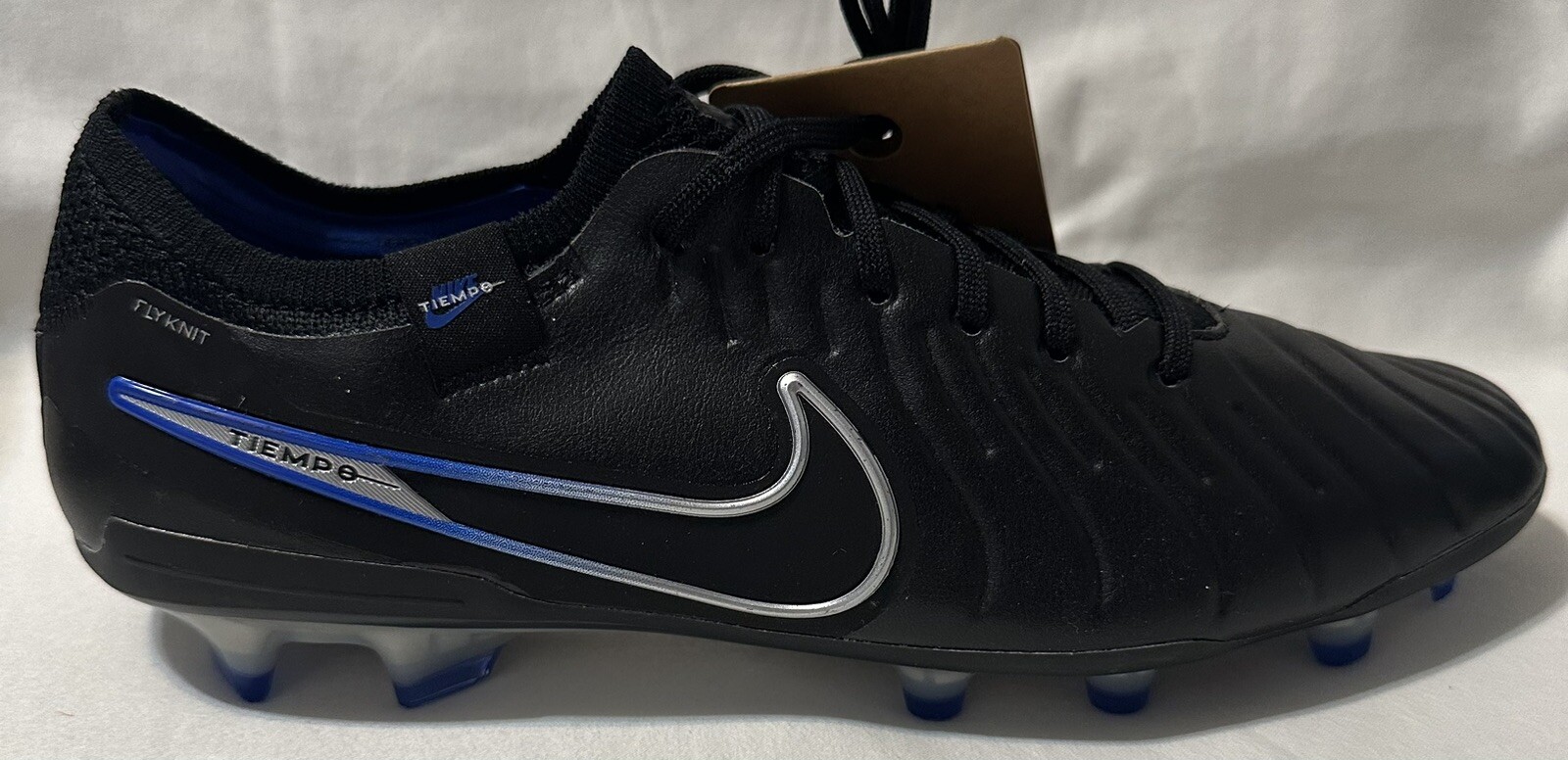 Nike Tiempo Legend 10 Elite FG Soccer Cleats Black/Chrome DV4328-040 Men Sz: 7.5