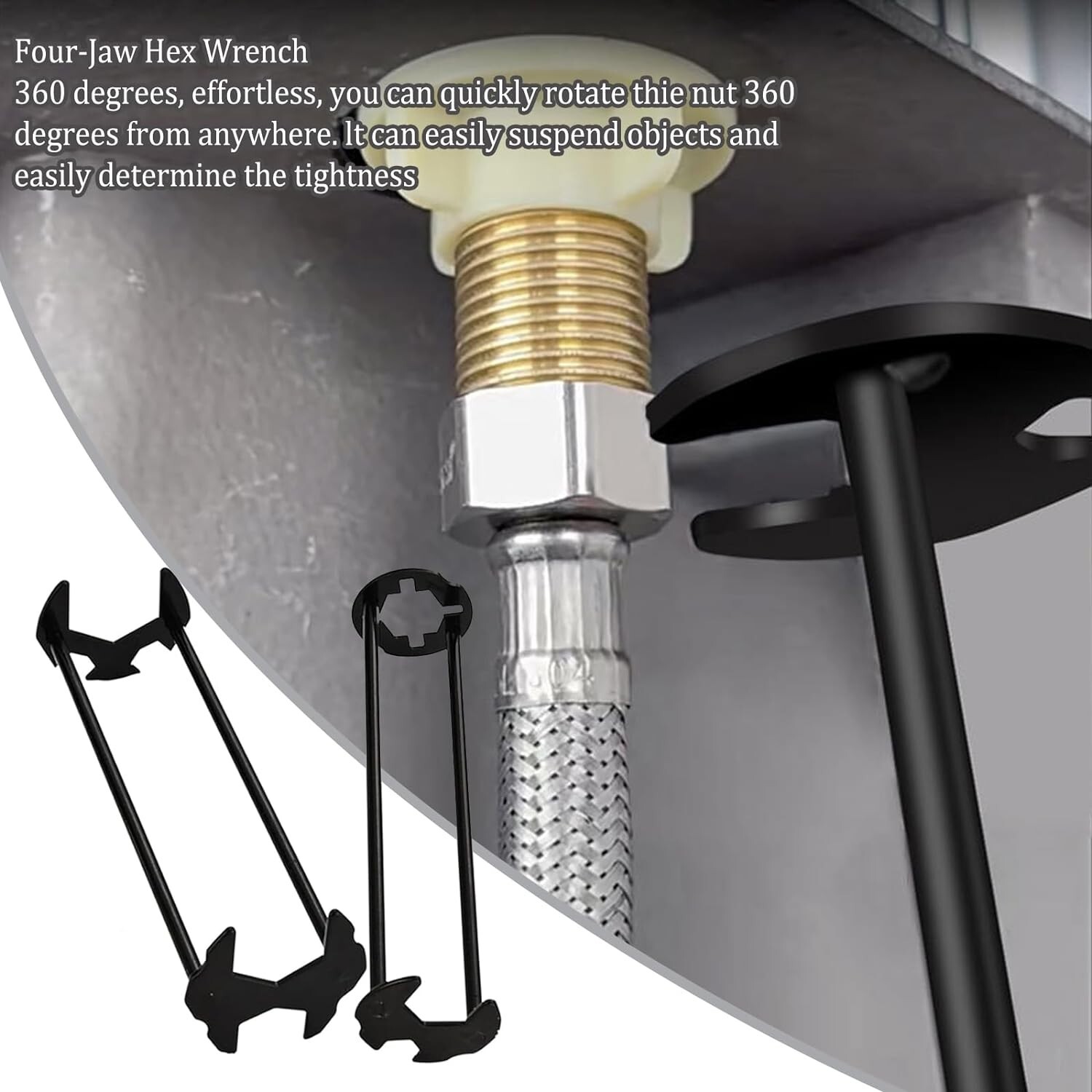 Multifunctional Basin Wrench Sink Faucet Set 7 Size Plumber Kitchen Bathroom 2Pk