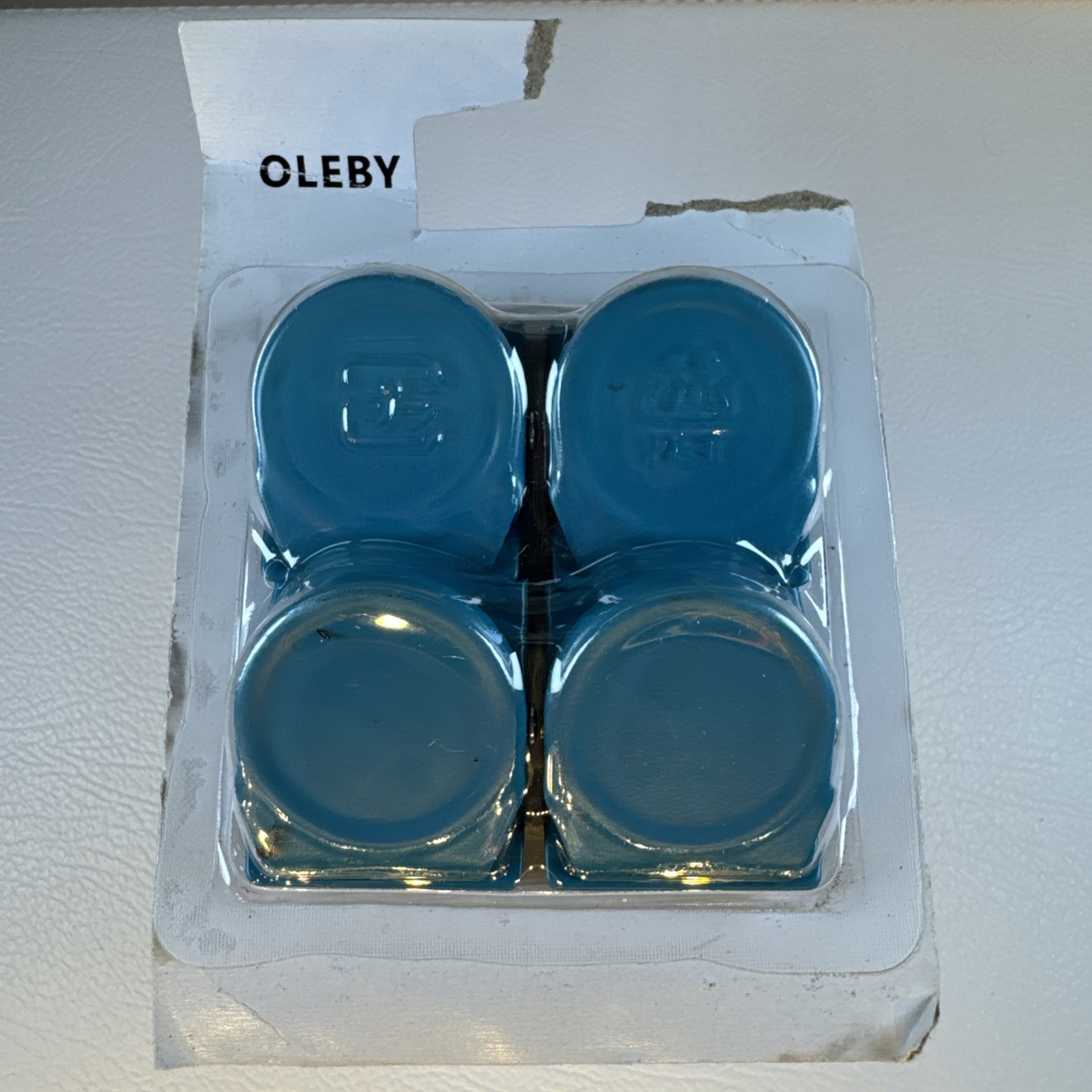 IKEA OLEBY magnetic spring CLIP, Blue Teal 4 pcs NIP new in package discontinued