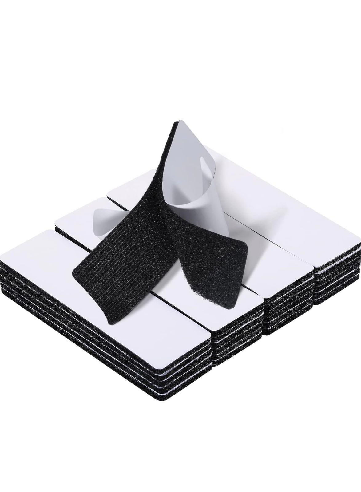 20 Sets Heavy Duty Hook & Loop Adhesive Strips 1x4” Black Sticky Back Fastener