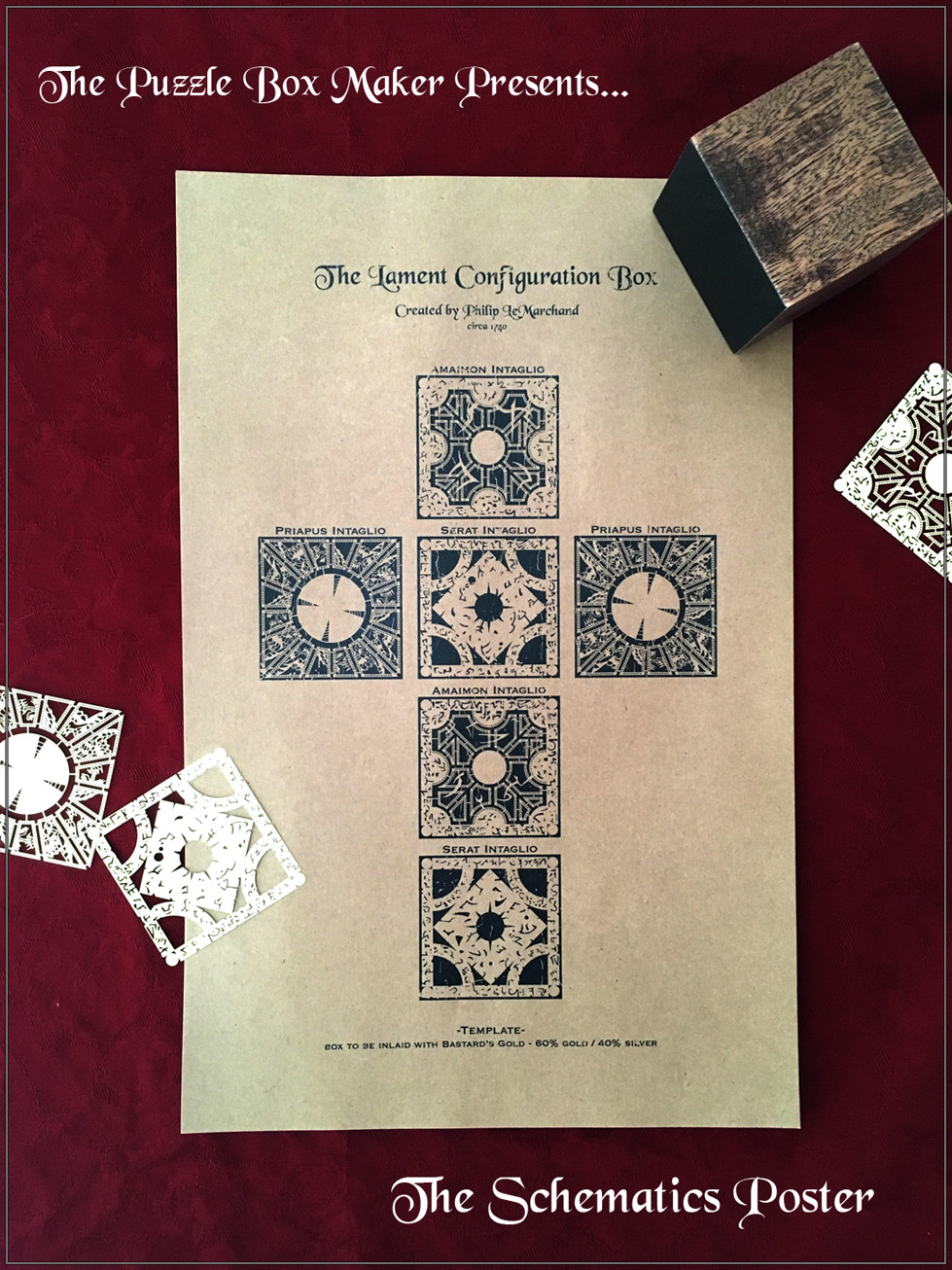 Hellraiser Puzzle Box Schematics Poster - Lithograph Print