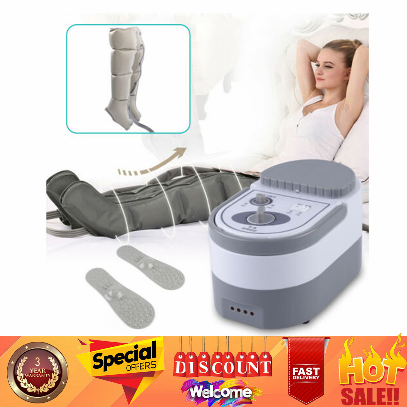 for Lymphedema Recover Pneumatic Compression Leg Massager Machine Pump Boots