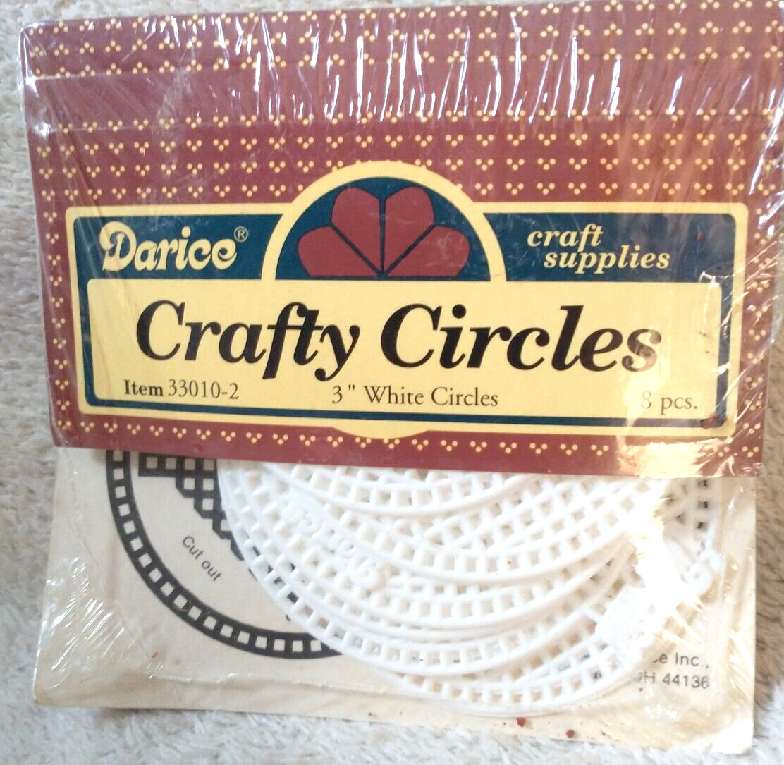Crafty Circles 8 pk. Darice Plastic Canvas Art Crafts Made in USA 3" Circles