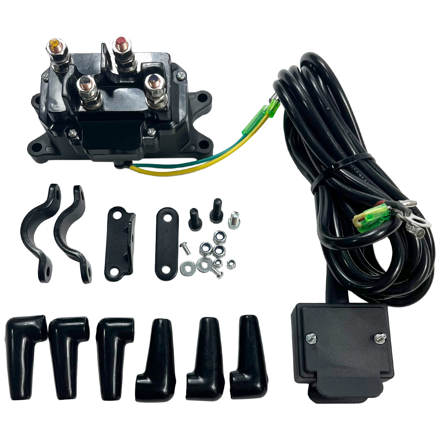 12V Solenoid Relay Contactor & Winch Rocker Thumb Switch COMBO for ATV UTV