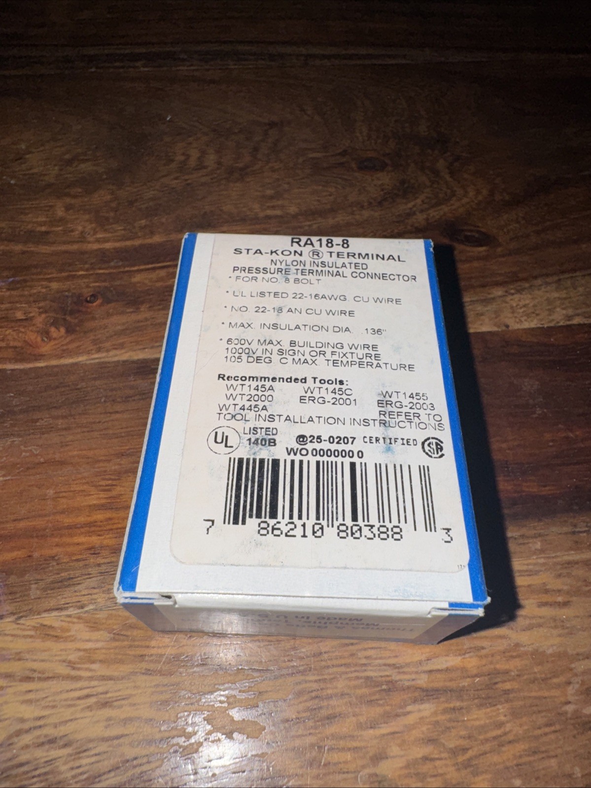New 100 Count Thomas & Betts RA18-8 Red Nylon Insulated Ring Terminal 22-16, LO1