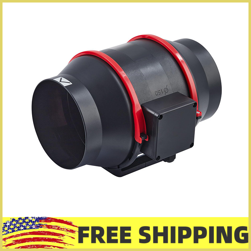 6IN Inline Duct Exhaust Fan W/Variable Speed Controller 312 CFM 25dB Ultra-Quiet