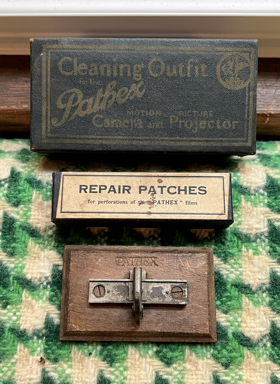 Pathé Pathex Film Splicer + Cleaning Outfit & Repair Patches Box *Read Descript*