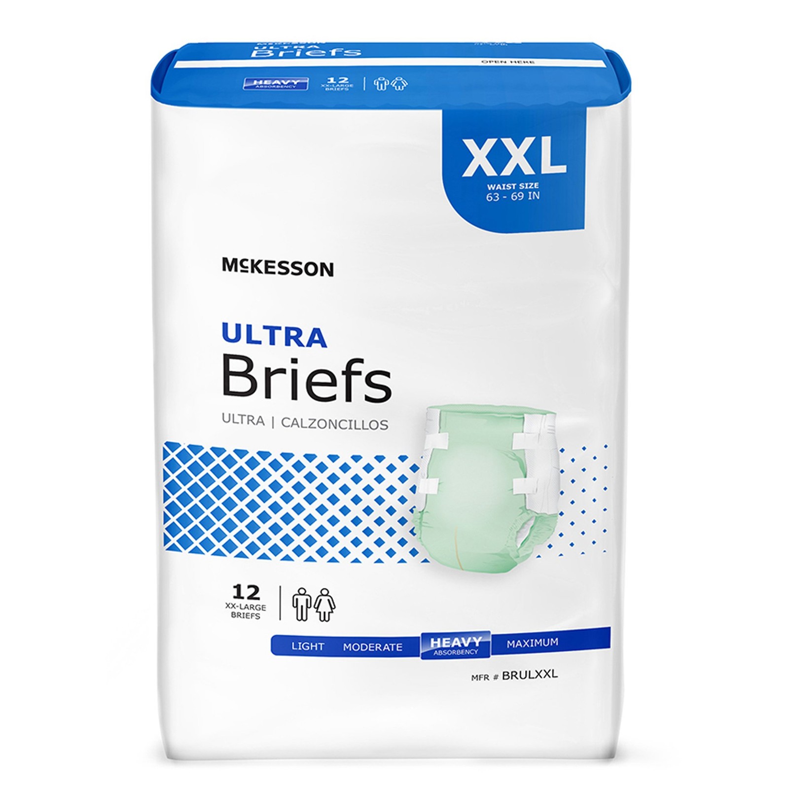 48 McKesson Ultra Heavy Absorbent Adult Disposable Brief Diapers XXL Tab Closure