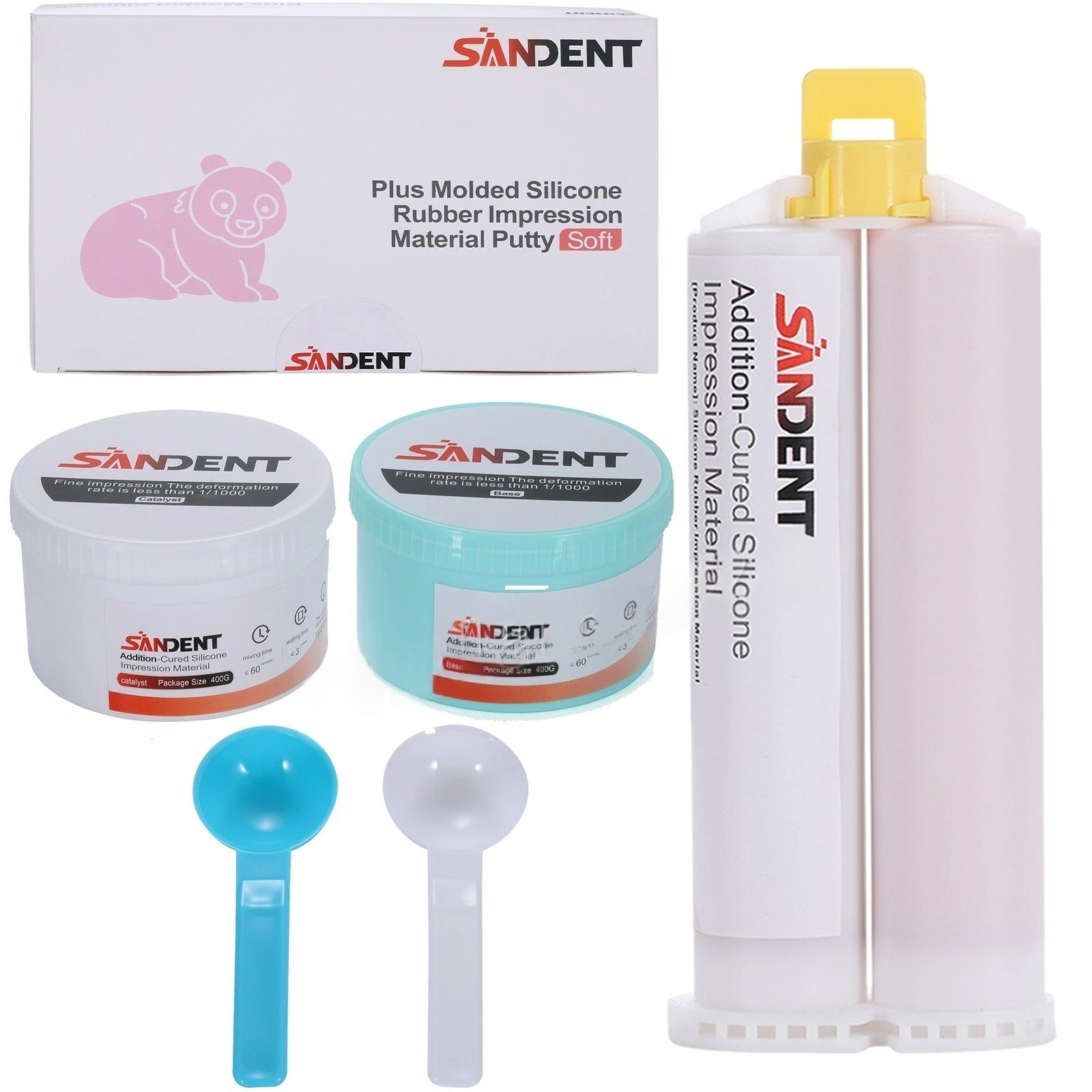 Putty PVS VPS Impression Material Base+Catalystst/50ml cartridge Light Body