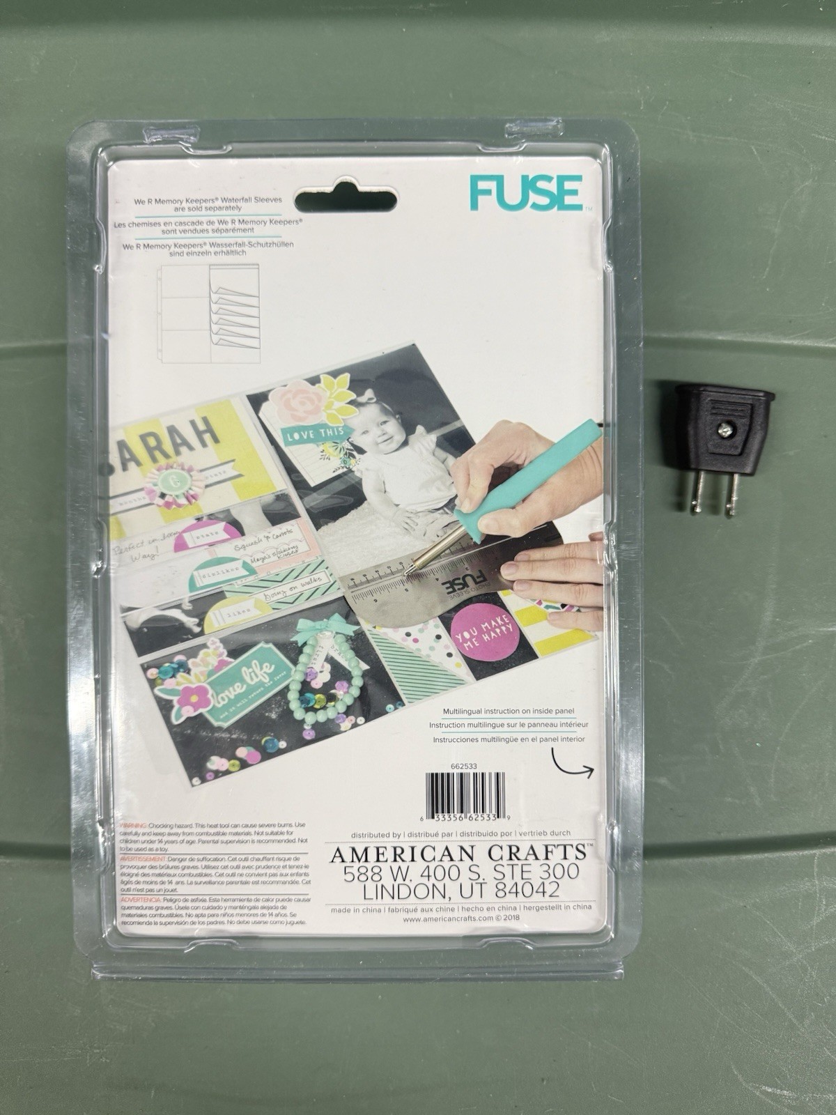 We R Memory Keepers FUSE Tool European Version w/ US Adapter Scrapbooking
