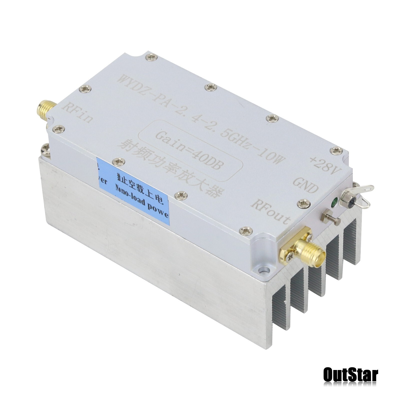 RF Power Amplifier Power Amp with Heat Sink 40dB 10W WYDZ-PA-2.4-2.5GHz-10W