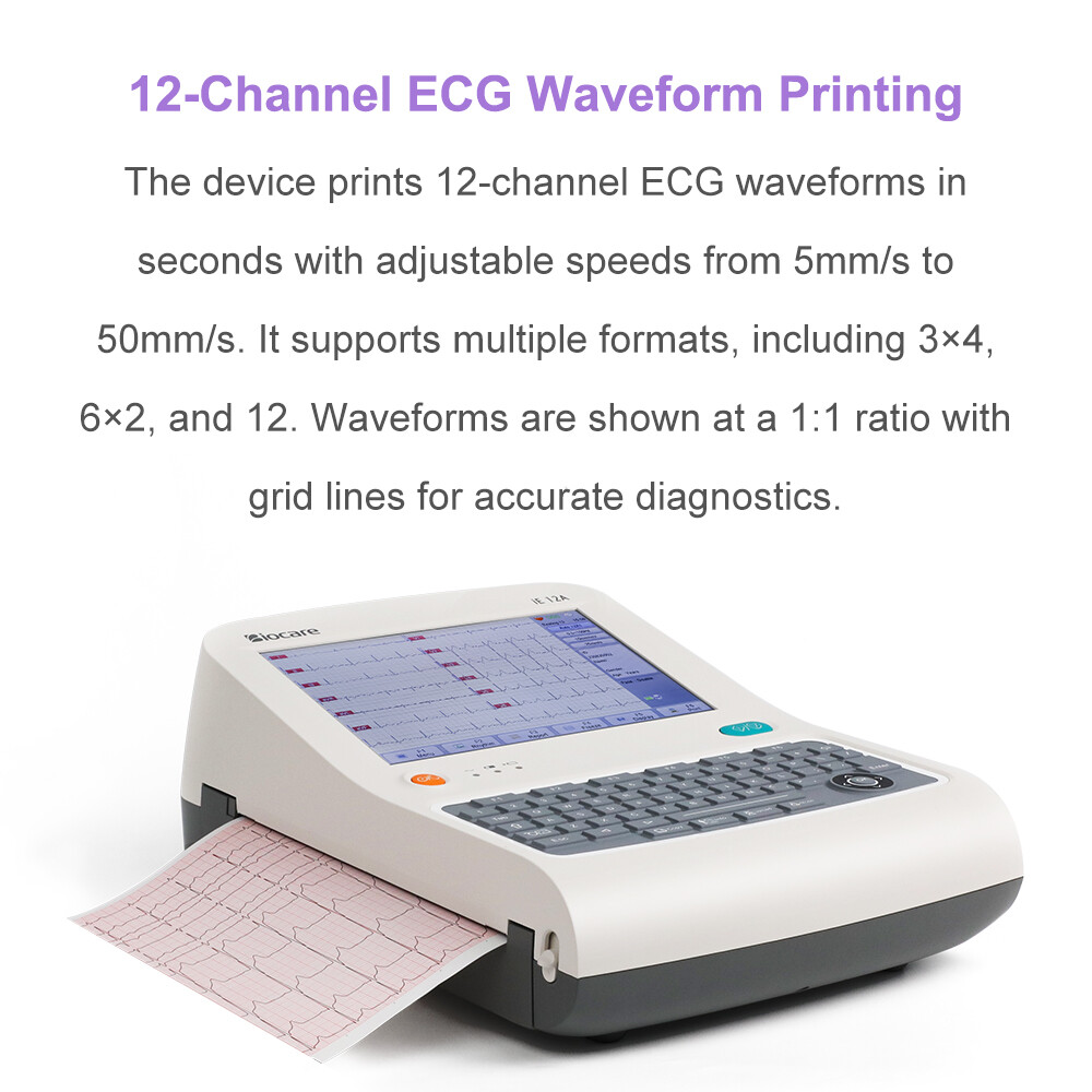 12 channel ECG Machine with interpretation for advisory diagnosis FDA approved